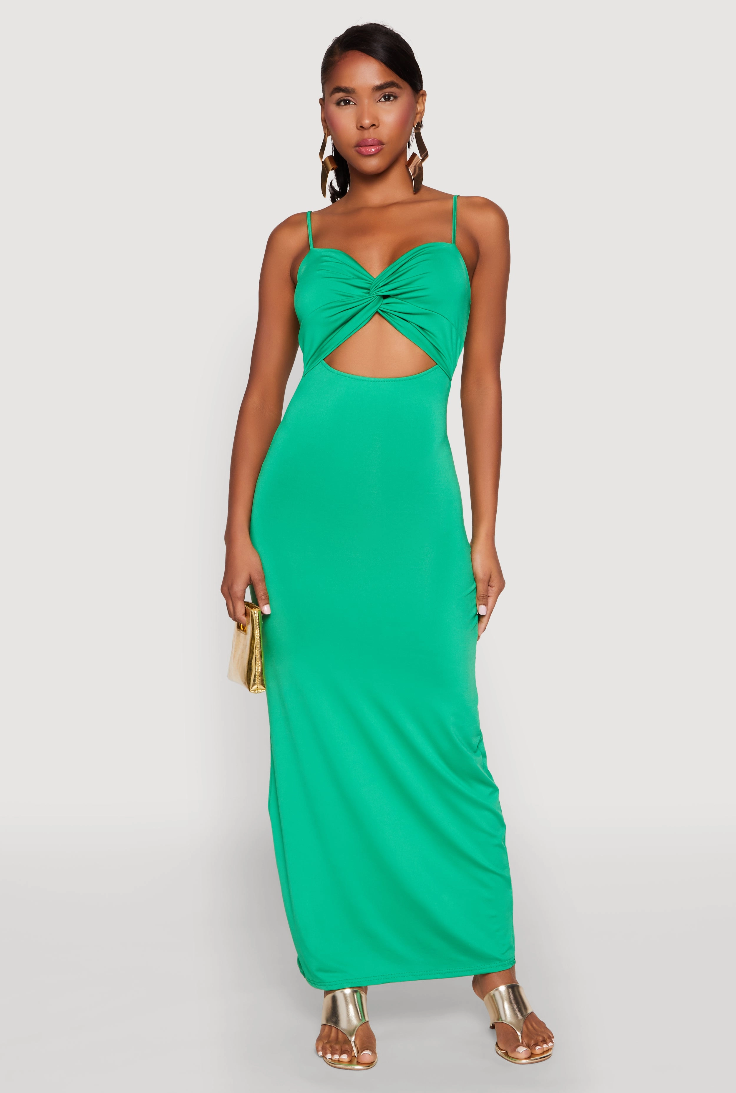 Twist Front Cut Out Maxi Dress Grab Quick