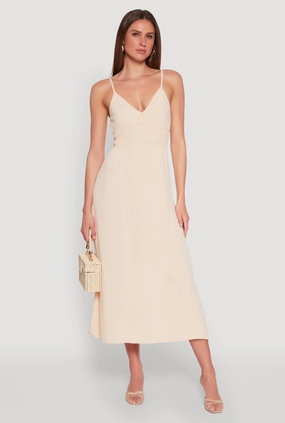 Side Slit Boho Aesthetic V Neck Empire Waist Maxi Dress