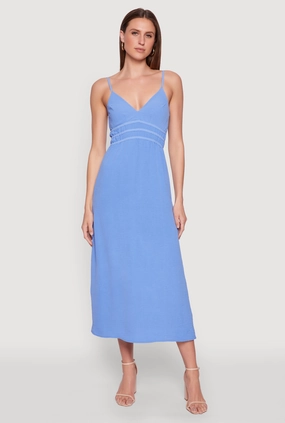 Layered-Sleeve V Neck Empire Waist Maxi Dress