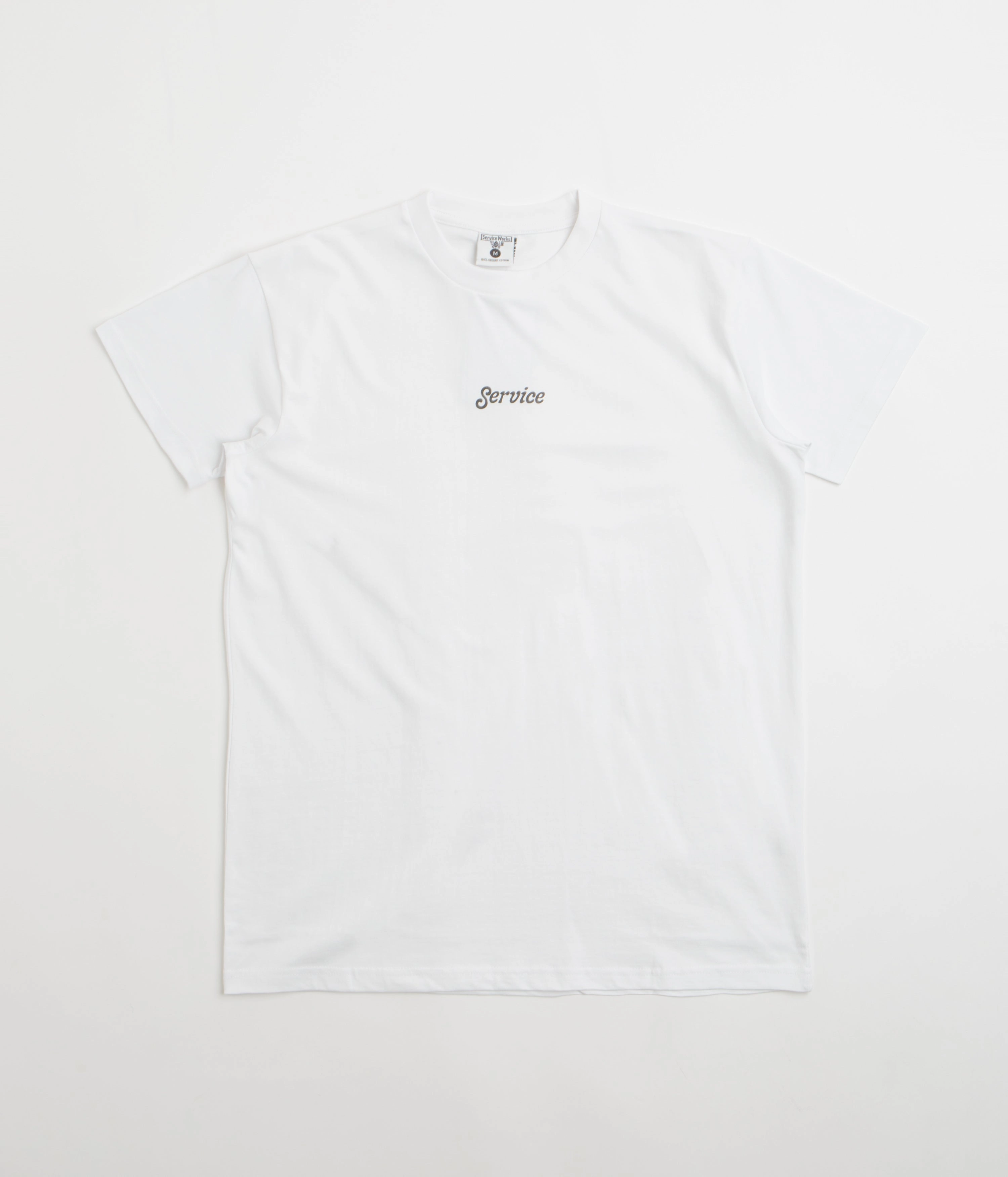 TexturedWeavePattern Service Works Service Logo T-Shirt - White