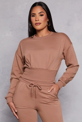 gym - goer Music Crew Neck Cropped Sweatshirt