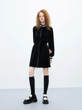 Basic Shape Velvet Touch Mini Dress