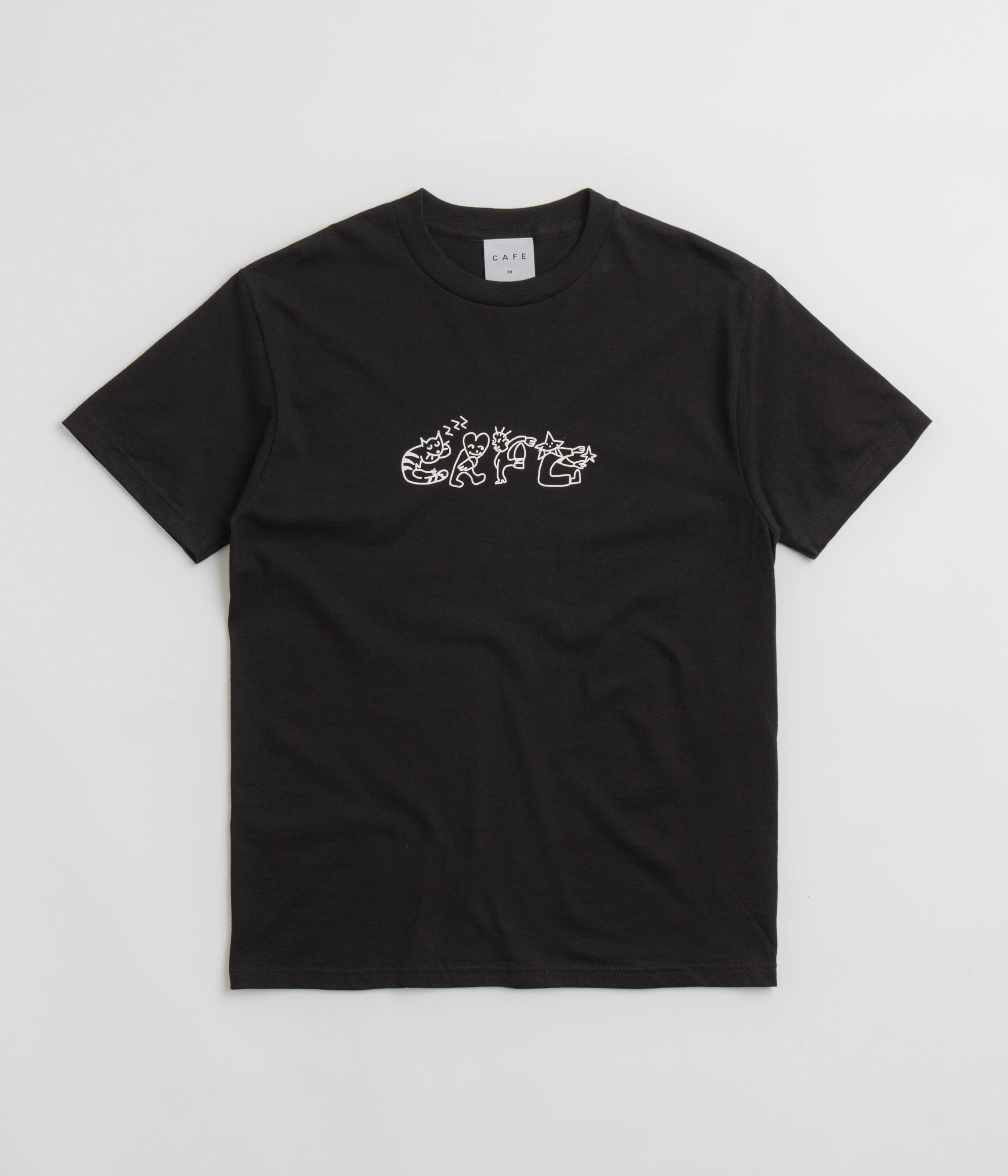 Skateboard Cafe Buddy T-Shirt - Black Casual Statement Comfy Design