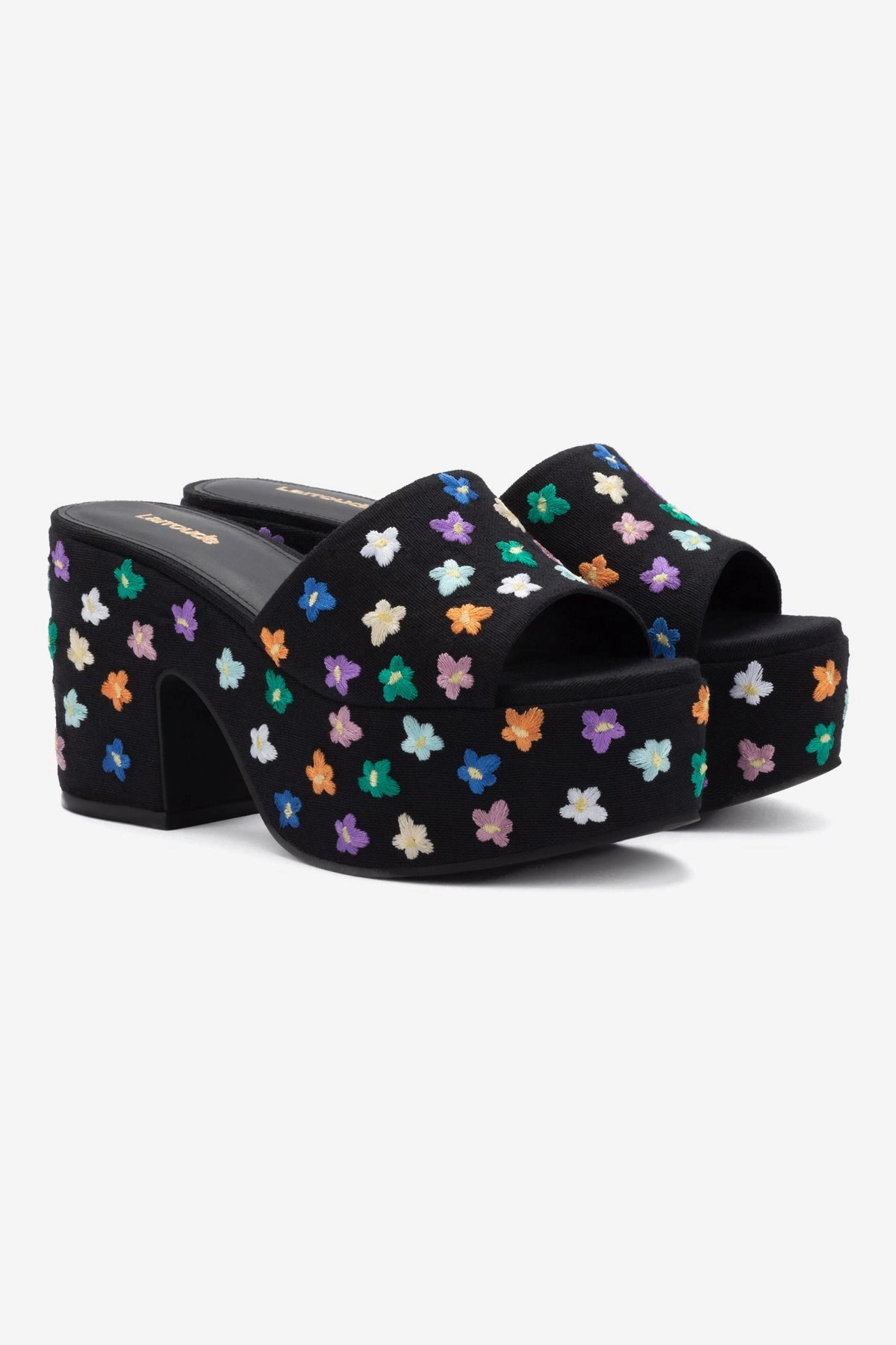 Post Gym Miso Platform Sandal In Black Linen
