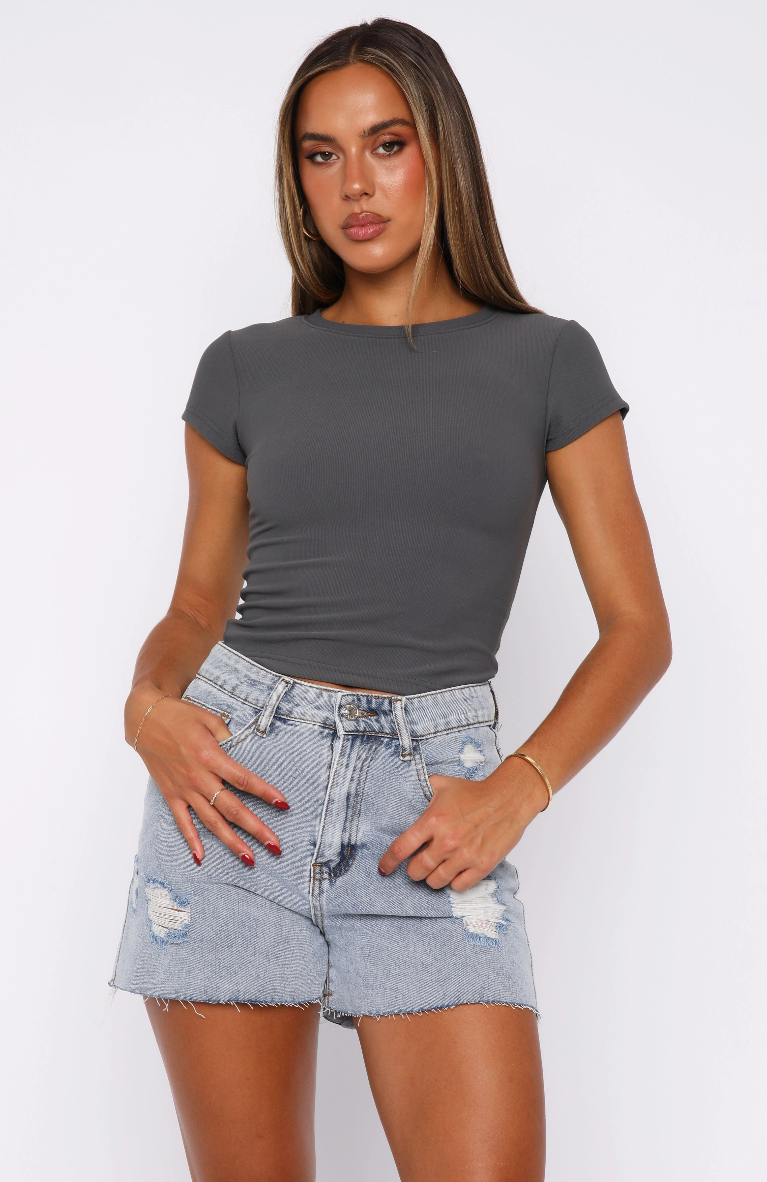 sunglasses soccer shorts Vera Denim Shorts Light Blue