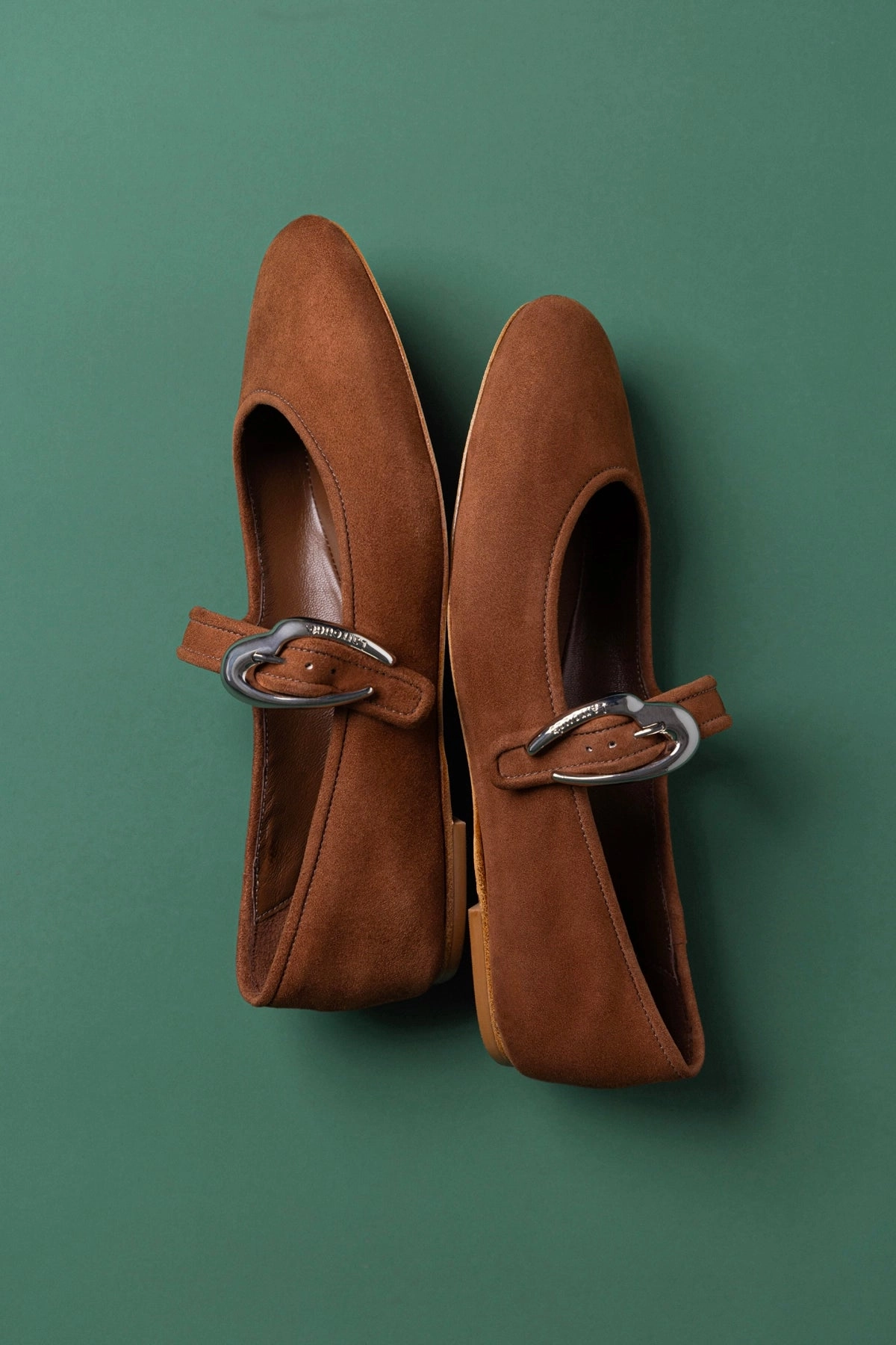 Deck Walk View Glow Verona Ballet Flat In Burnt Umber Suede