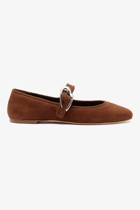 Fast Wear Verona Ballet Flat In Burnt Umber Suede