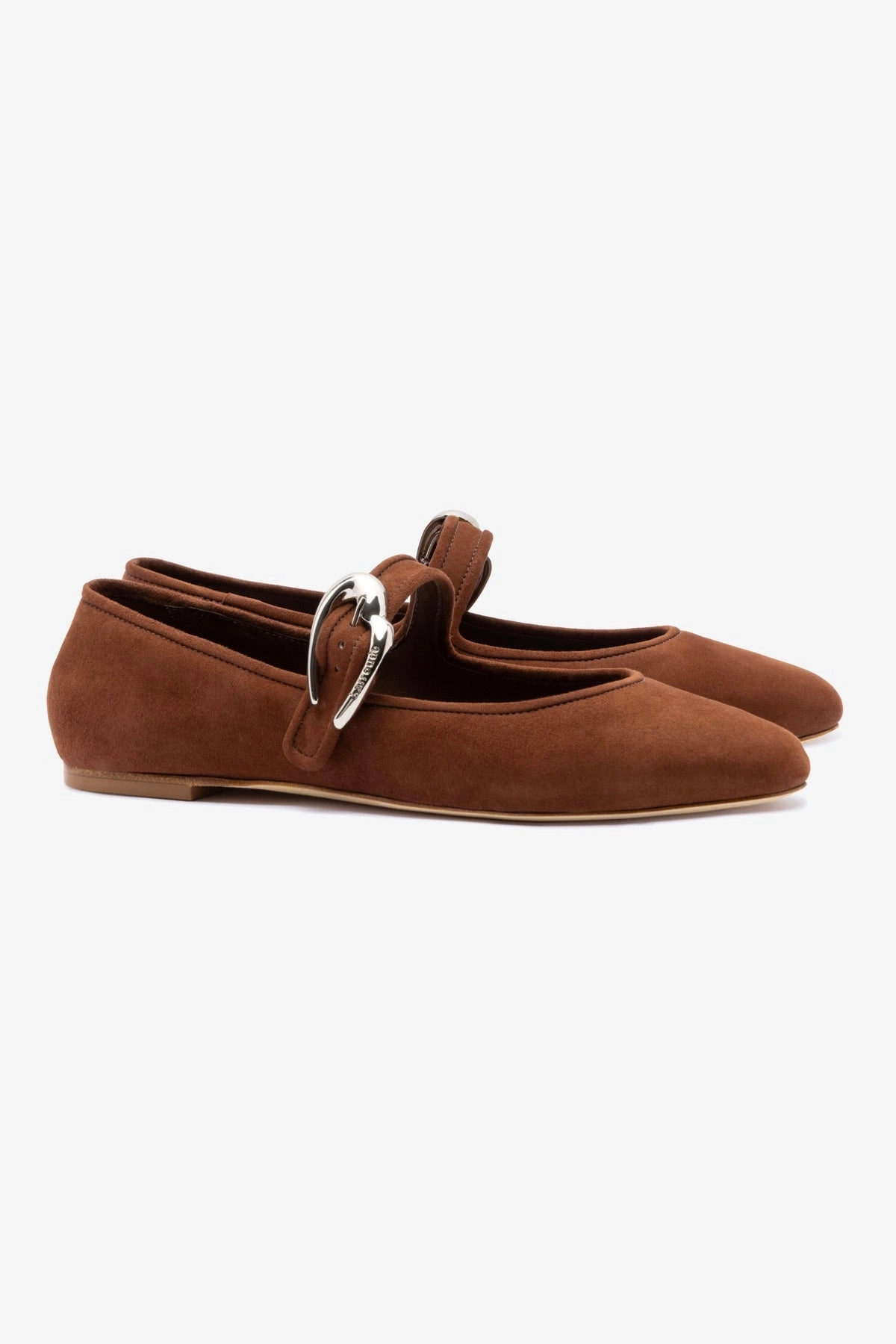 Verona Ballet Flat In Burnt Umber Suede Fashionable Sole Club Mood