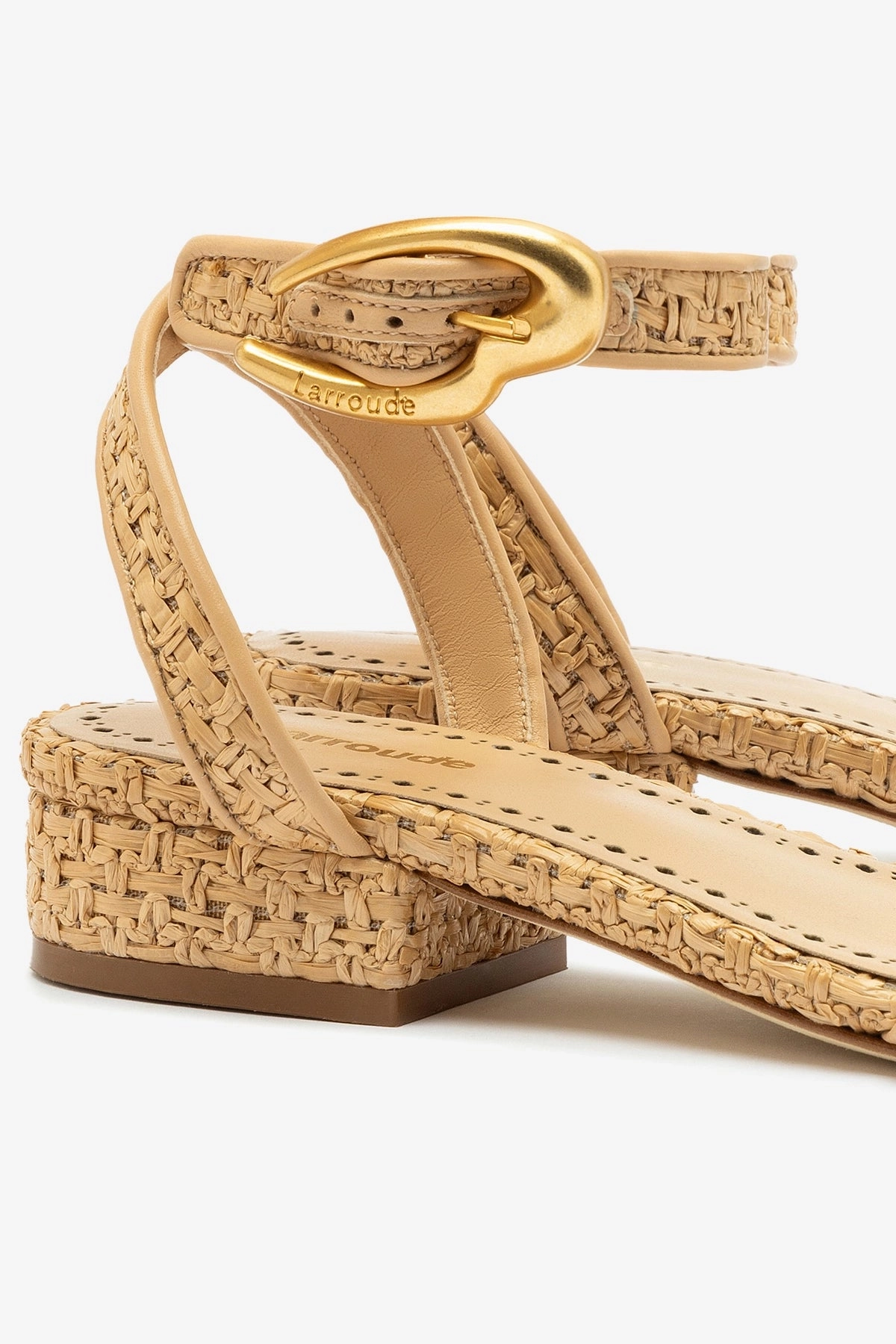 Stylish Adventure Footwear Verona Flat Sandal In Beige Leather and Natural Raffia