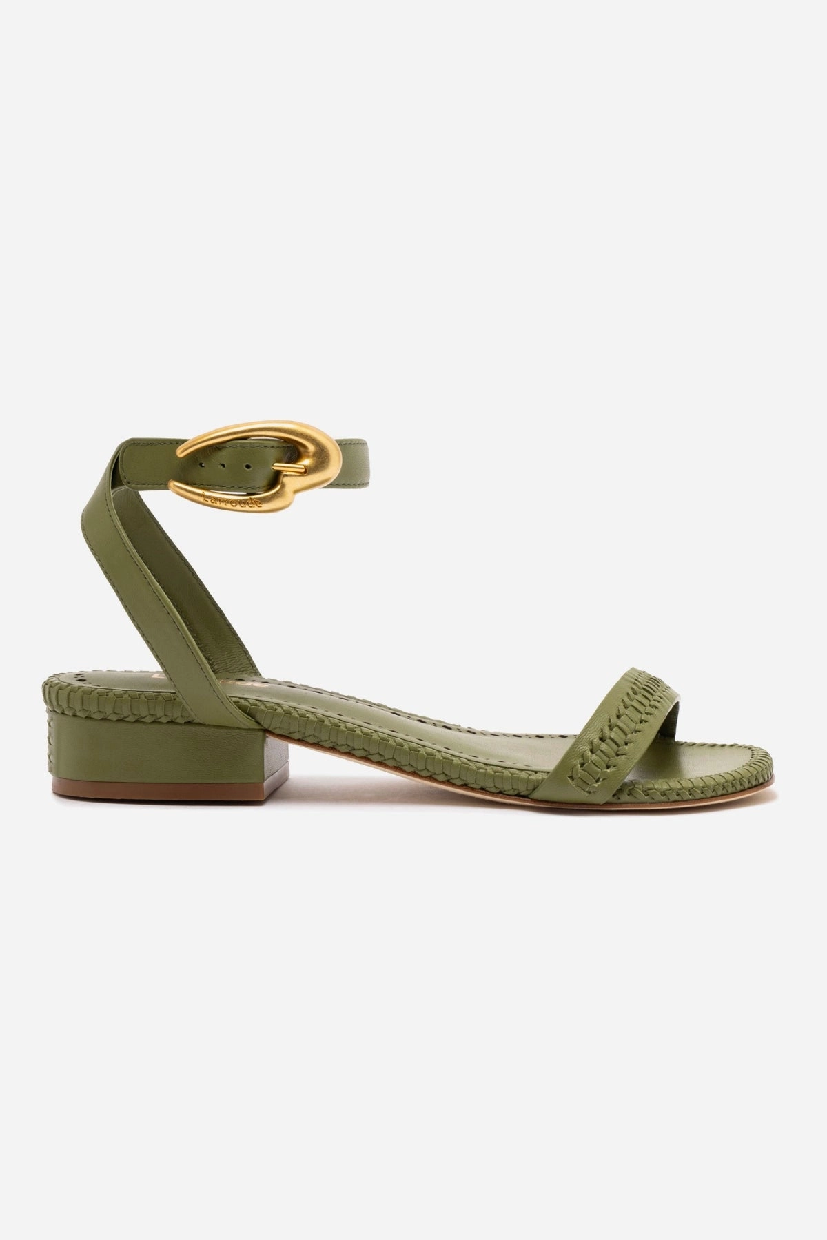 Sporty Outdoor Sandals Verona Flat Sandal In Seaweed Leather