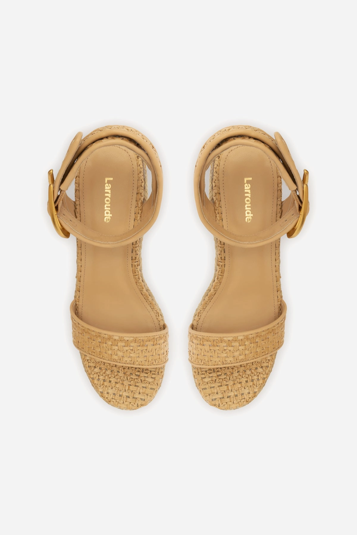 Verona Low Wedge In Beige Leather and Natural Raffia Everyday Versatile Footwear
