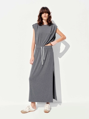 Smooth Lines Wrap Glow Cutout Waist Sleeveless Dress