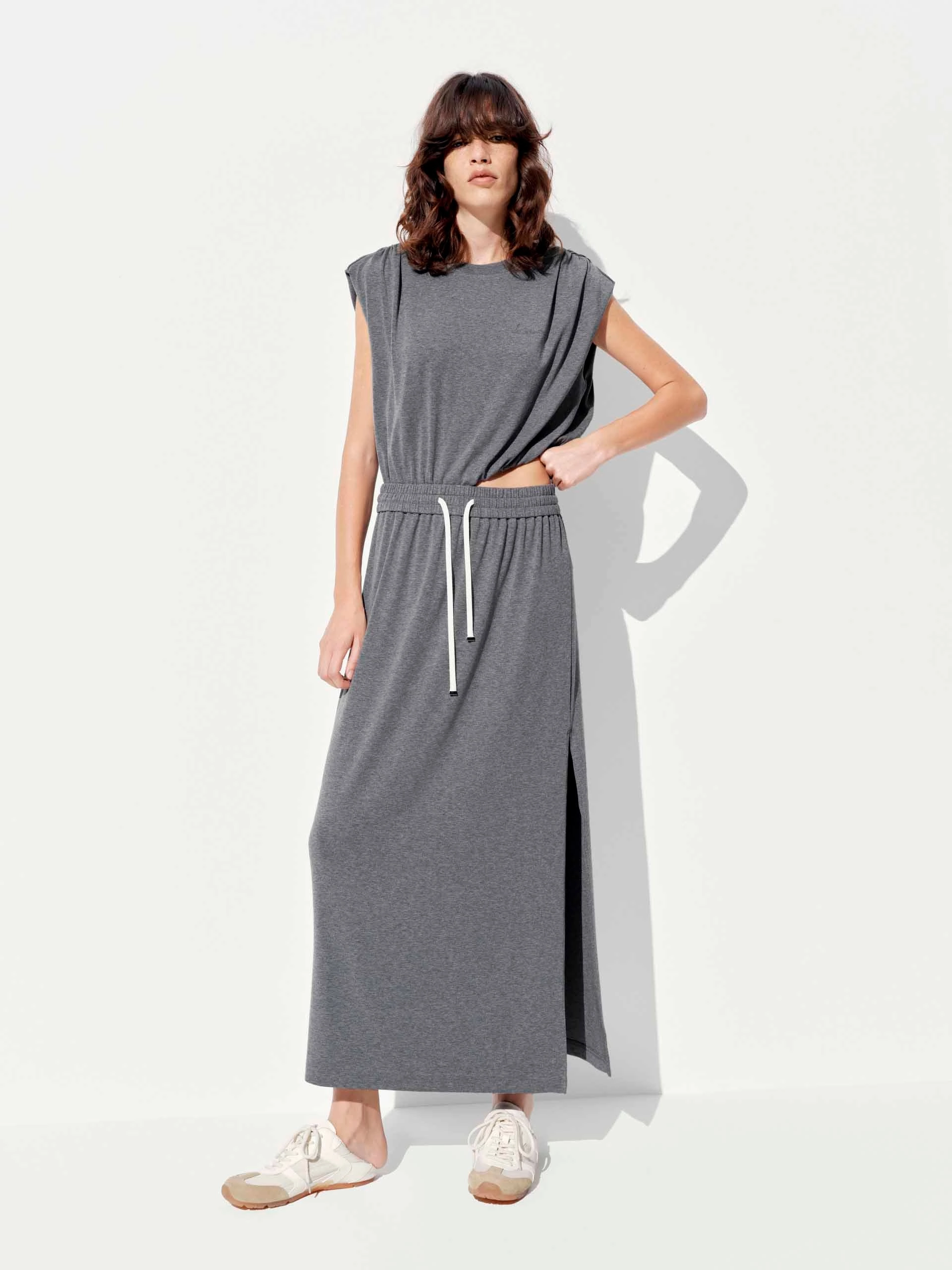 Elegant Layers Cutout Waist Sleeveless Dress