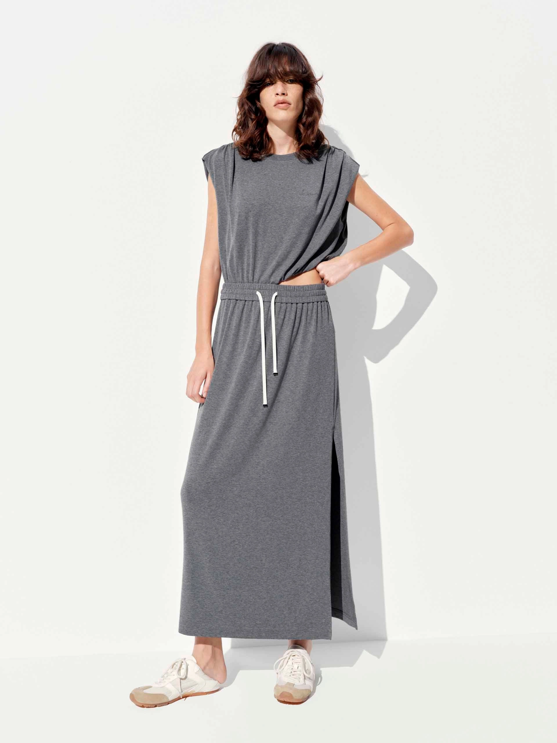 Smooth Lines Wrap Glow Cutout Waist Sleeveless Dress