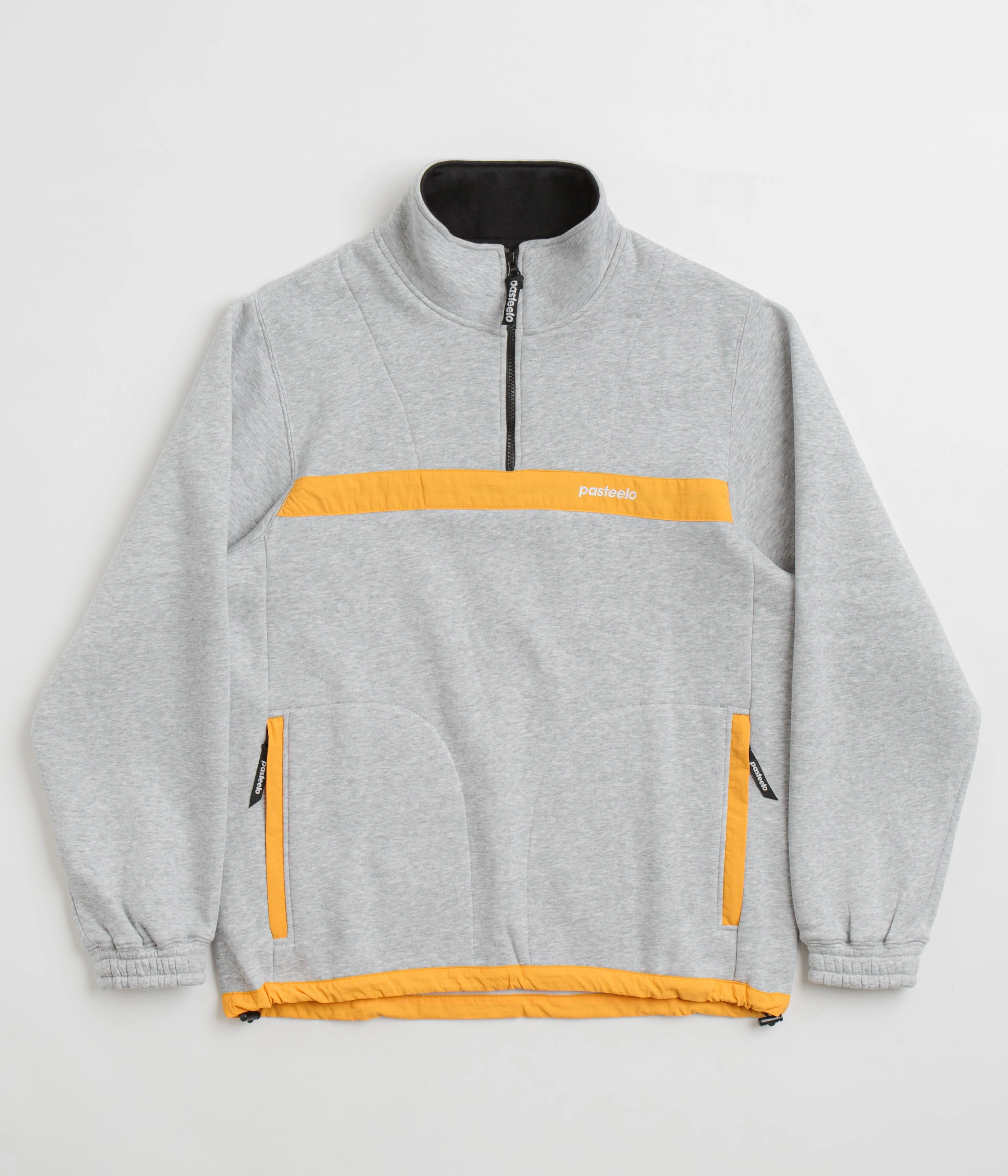 Light Warmth Cozy Essentials Pasteelo Contrast 1/4 Zip Sweatshirt - Heather Grey / Gold