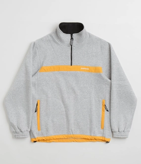 Light Warmth Cozy Essentials Pasteelo Contrast 1/4 Zip Sweatshirt - Heather Grey / Gold
