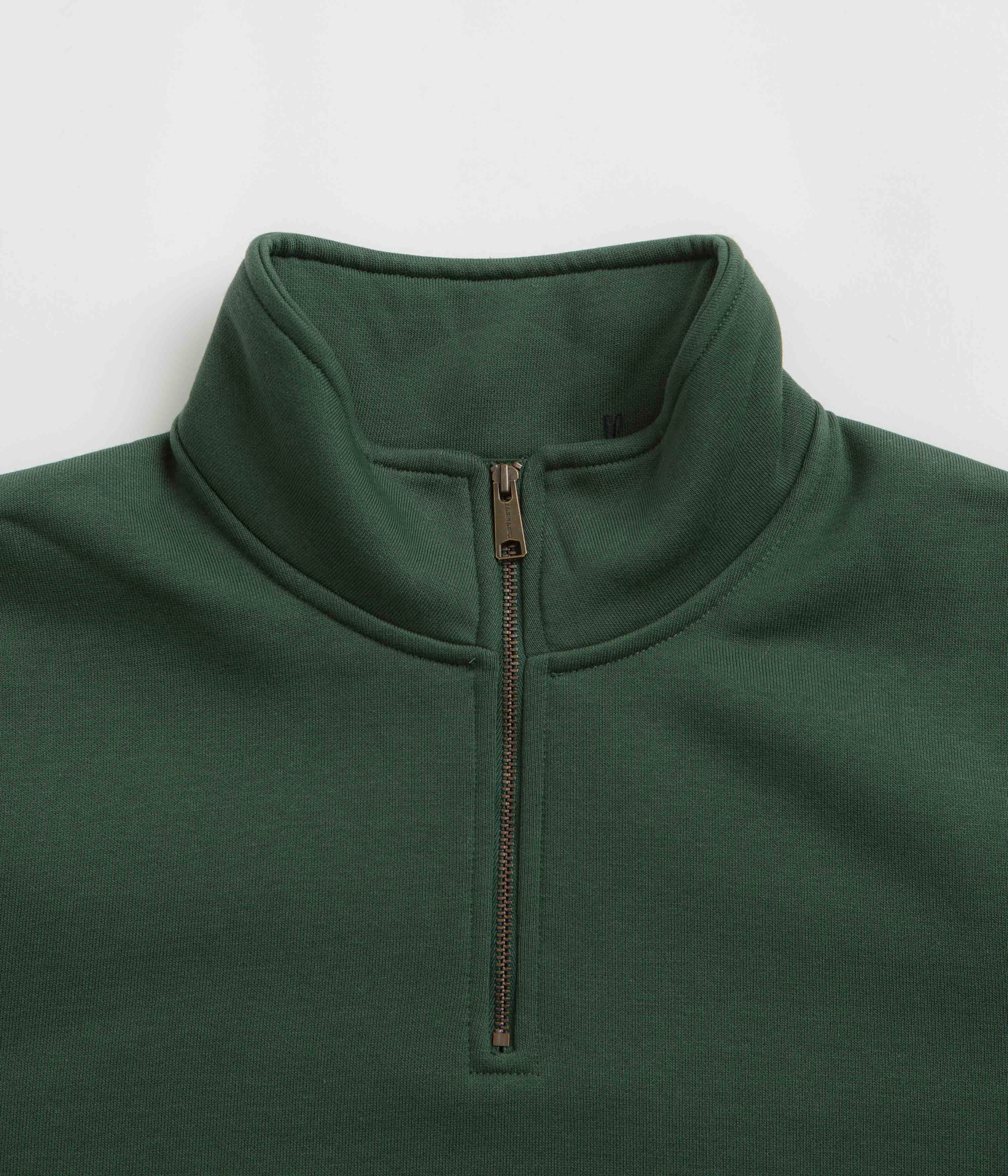 Carhartt Chase Zip Neck Sweatshirt - Sycamore Tree / Gold Cozy & Soft
