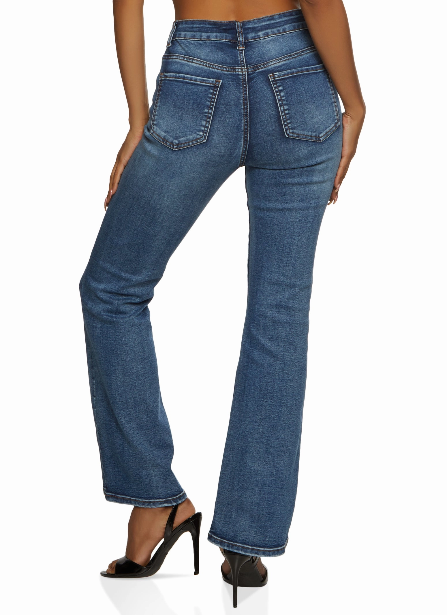 Stretch Classic Gym Ready Modern Winter Warmth Loose WAX Acid Wash Boot Cut Jeans