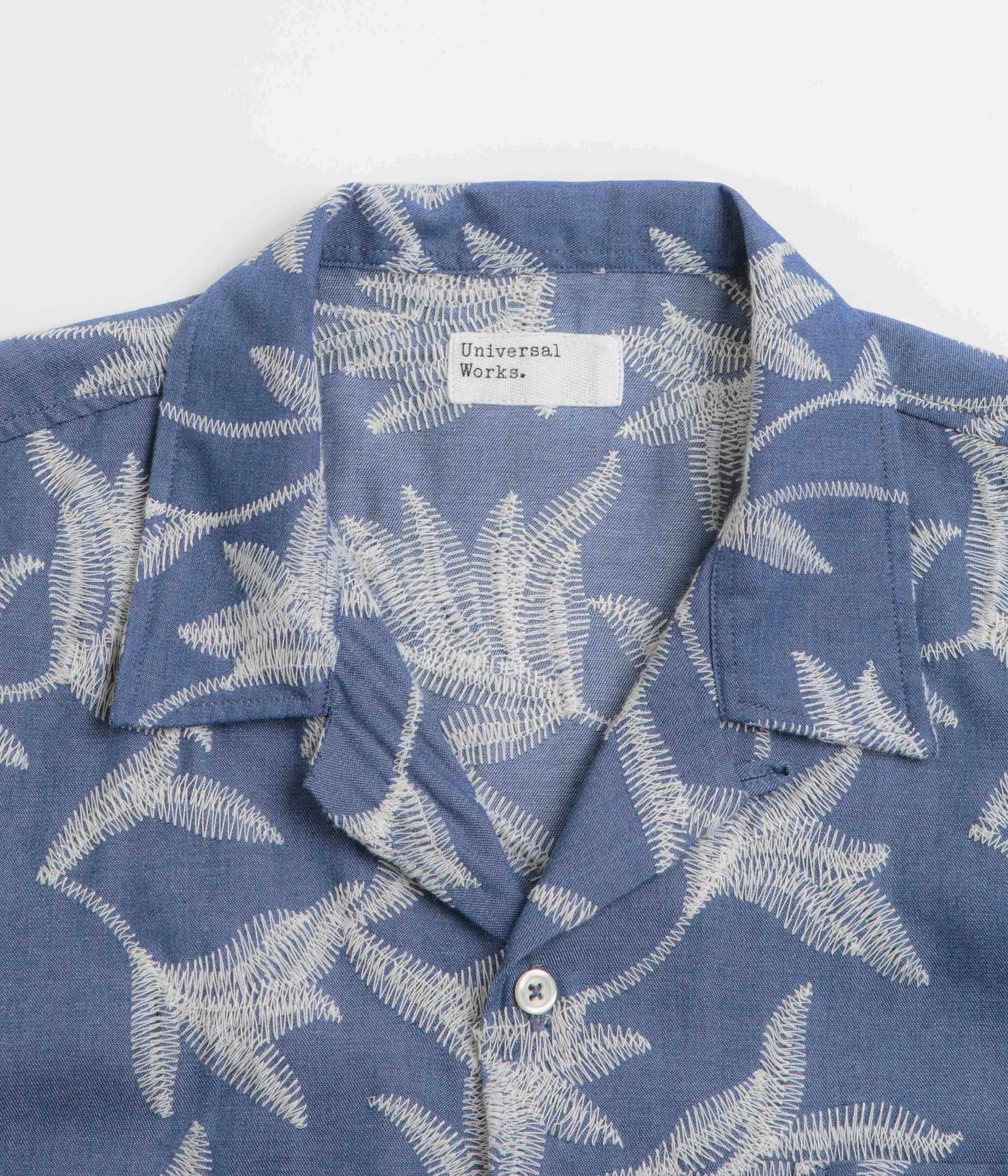 Universal Works Road Shirt - Indigo / Summer Jungle Fall Foliage Summer Fashion