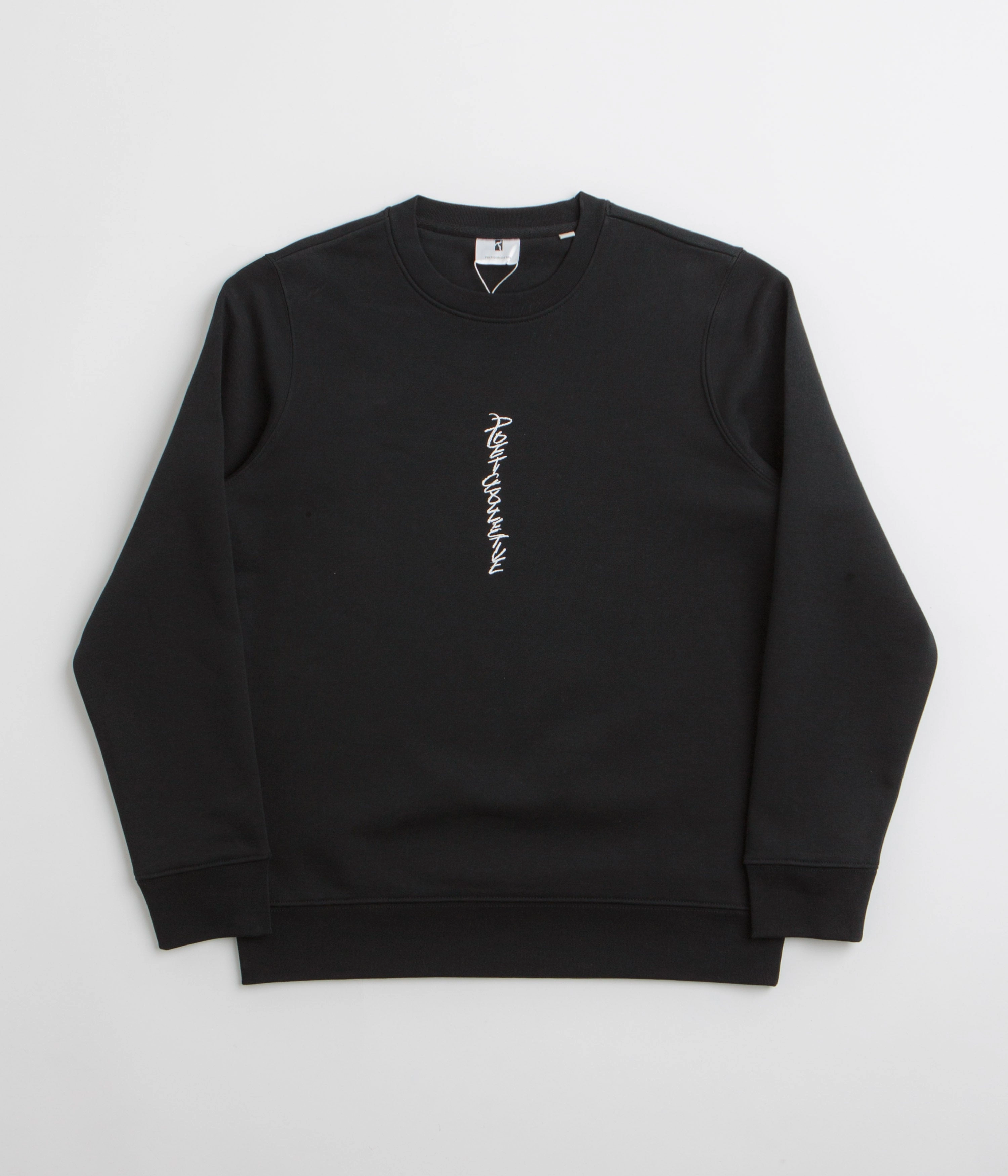 Poetic Collective Demon Crewneck Sweatshirt - Black Loose Weave Warm Winter Wear
