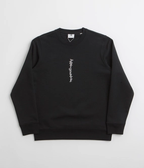 Poetic Collective Demon Crewneck Sweatshirt - Black Loose Weave Warm Winter Wear