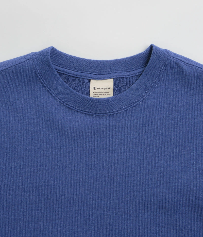 Fashion Forward Wear Casual Chic Snow Peak Recycled Cotton Crewneck Sweatshirt - Blue
