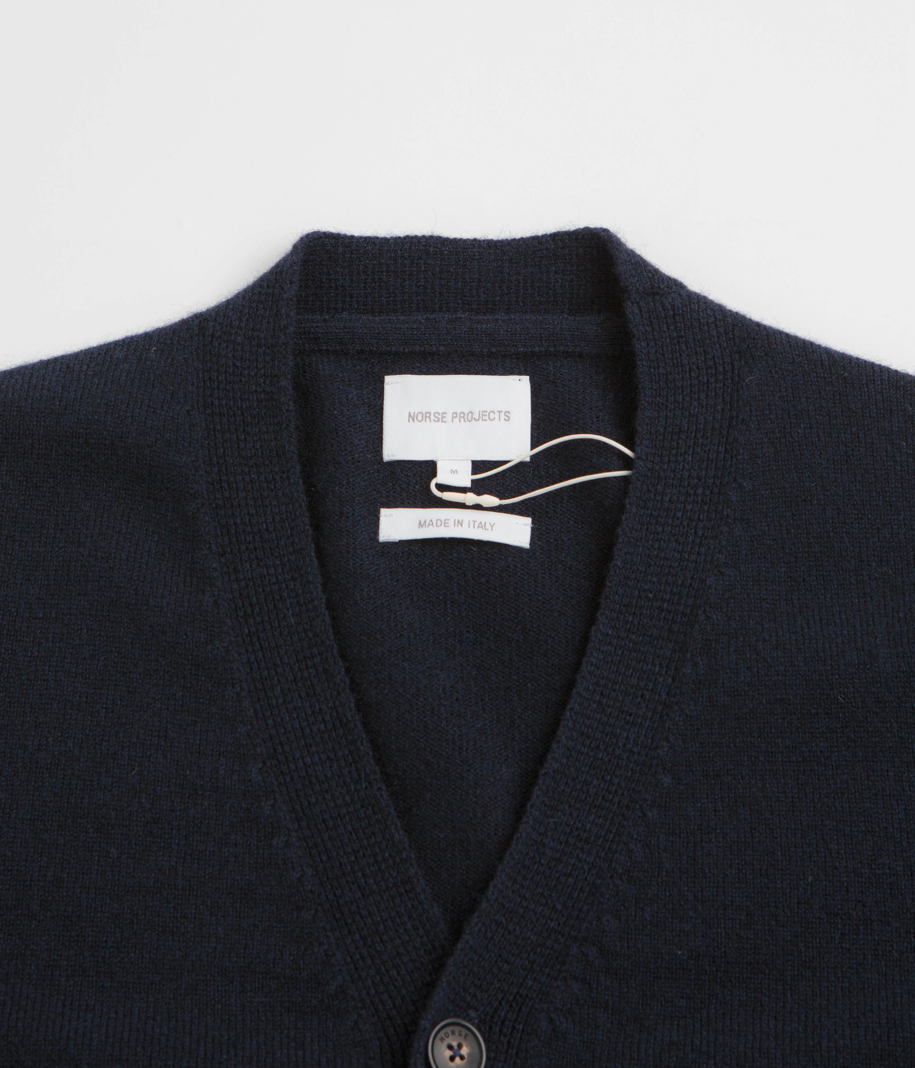 Norse Projects Standard Merino Cardigan - Dark Navy Durable Fabric