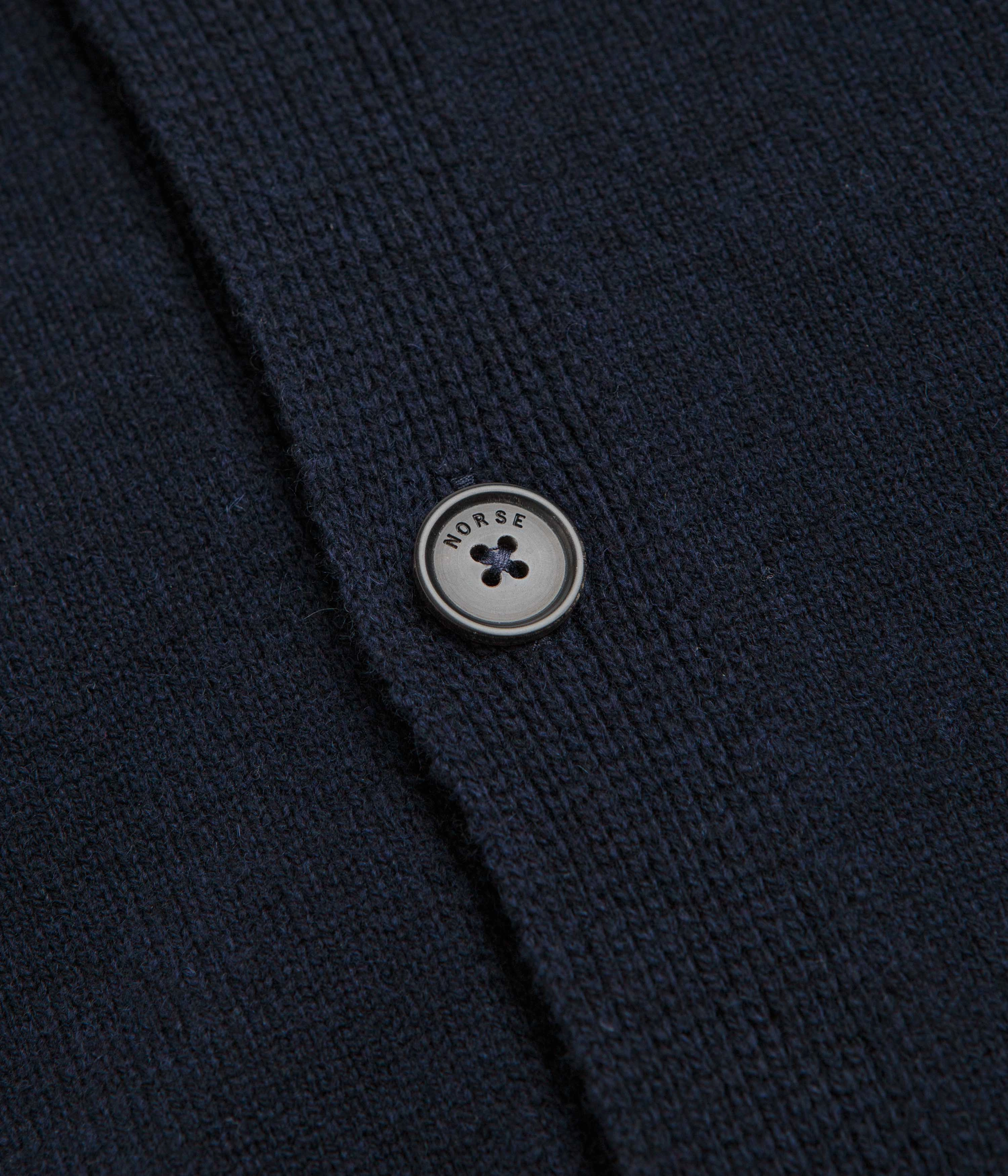 All-Season Comfort fuzzy texture Norse Projects Standard Merino Cardigan - Dark Navy