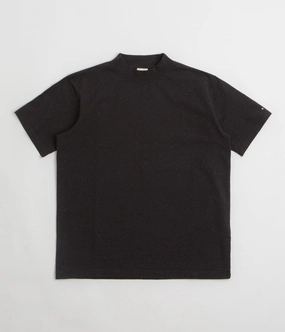 All-day style Versatile Look Snow Peak Recycled Cotton Heavy Mockneck T-Shirt - Black