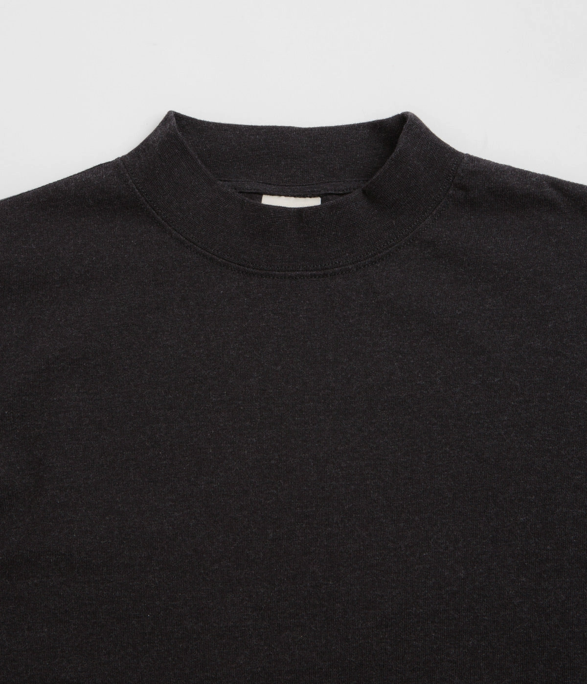Snow Peak Recycled Cotton Heavy Mockneck T-Shirt - Black Breathable knit Workout