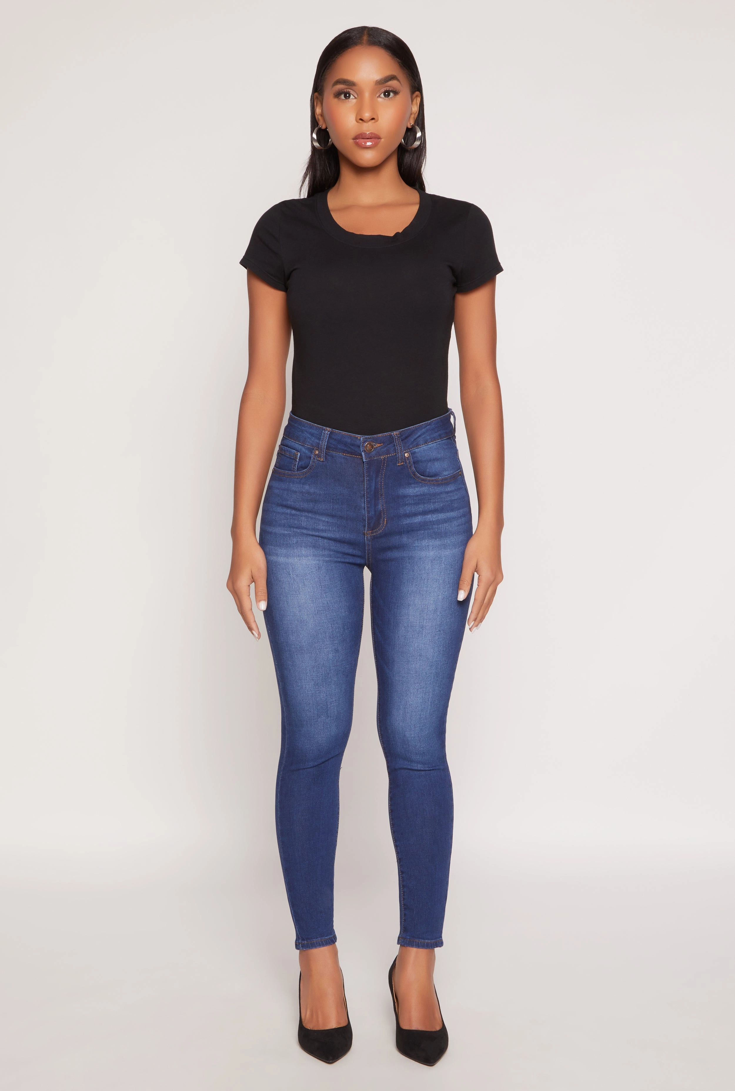 WAX Stretch High Waisted Skinny Jeans Balanced Style Reliable Outfit