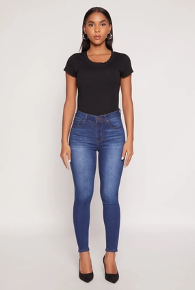 WAX Stretch High Waisted Skinny Jeans Balanced Style Reliable Outfit