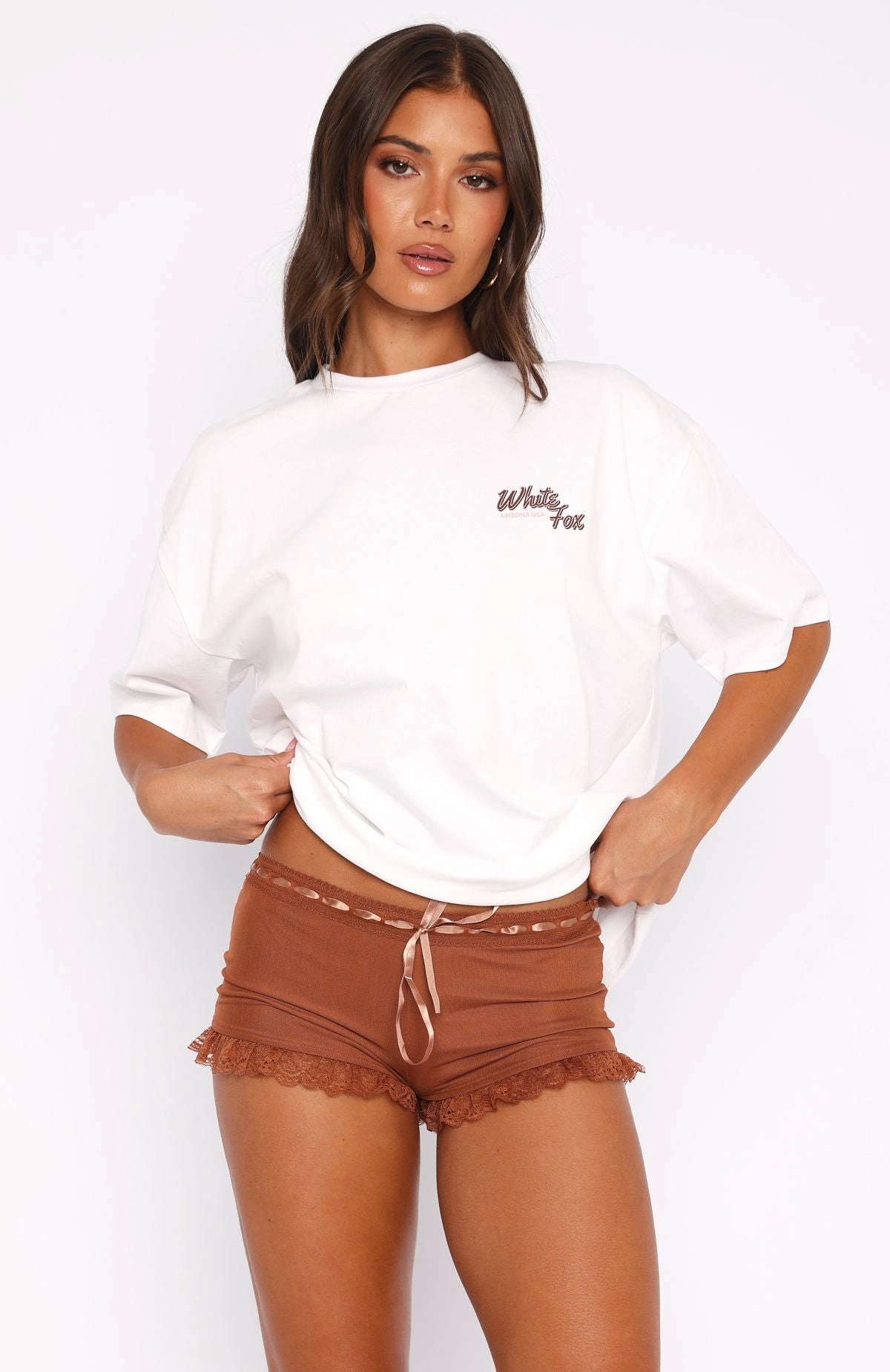 Wasn't Meant To Be Booty Shorts Chocolate Sleek Look Festival wear