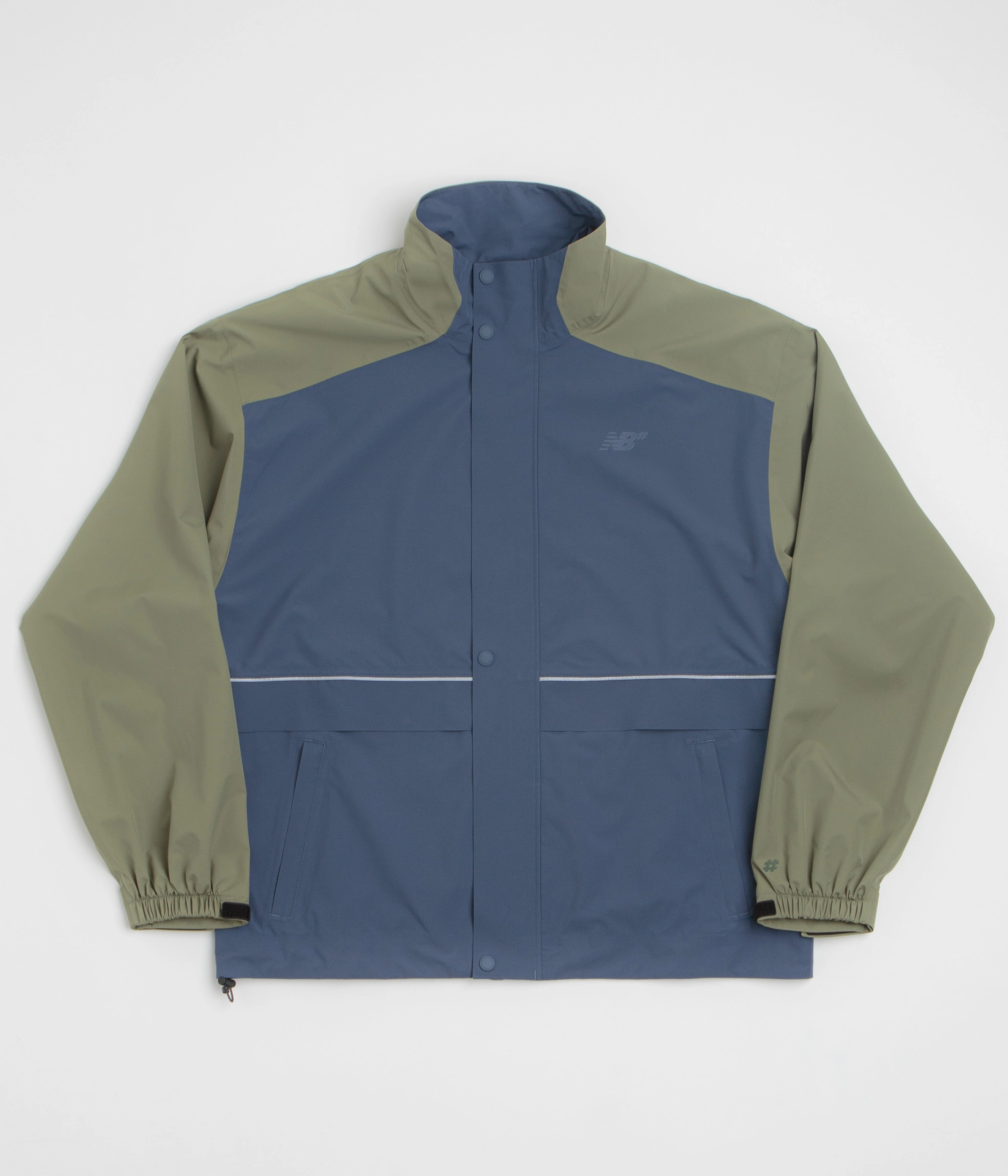 Durable Fabric New Balance Numeric Waterproof Jacket - Khaki / Blue