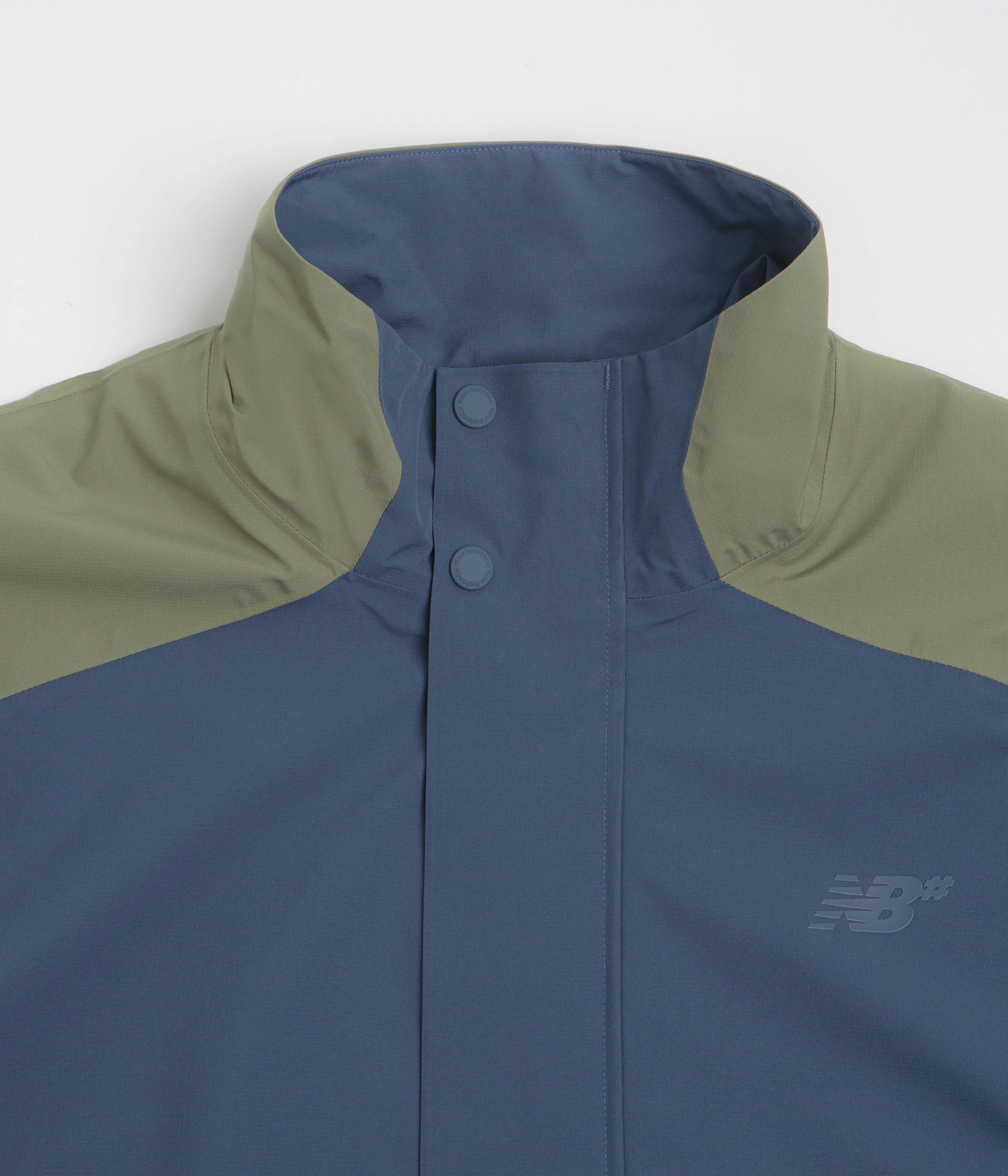 New Balance Numeric Waterproof Jacket - Khaki / Blue FlexFoldPackaging Stretchable Waistband