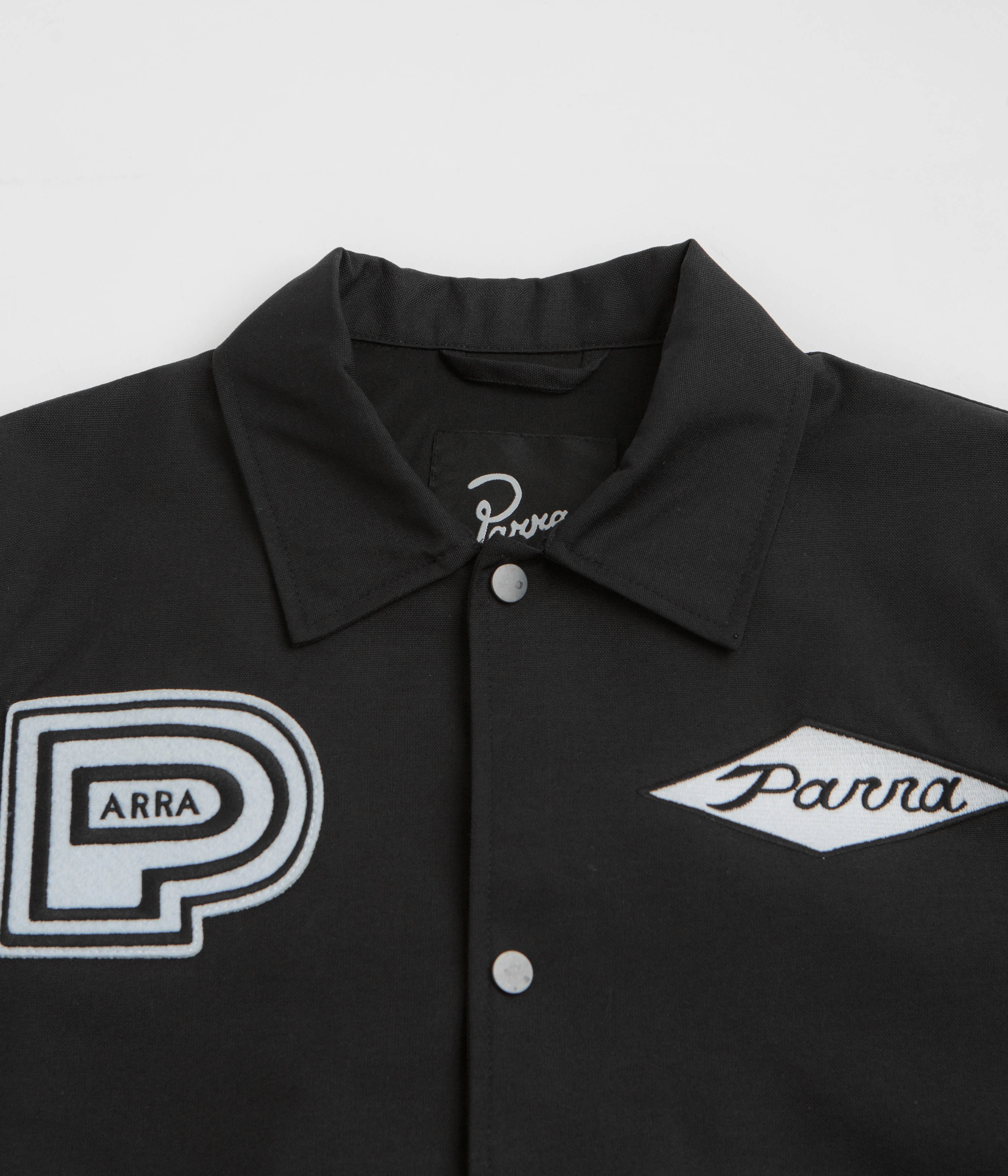 Adjustable Hemline Micro Perforated Panels by Parra Midnight Surprise Coach Jacket - Black