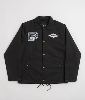Long Length Light Weight by Parra Midnight Surprise Coach Jacket - Black