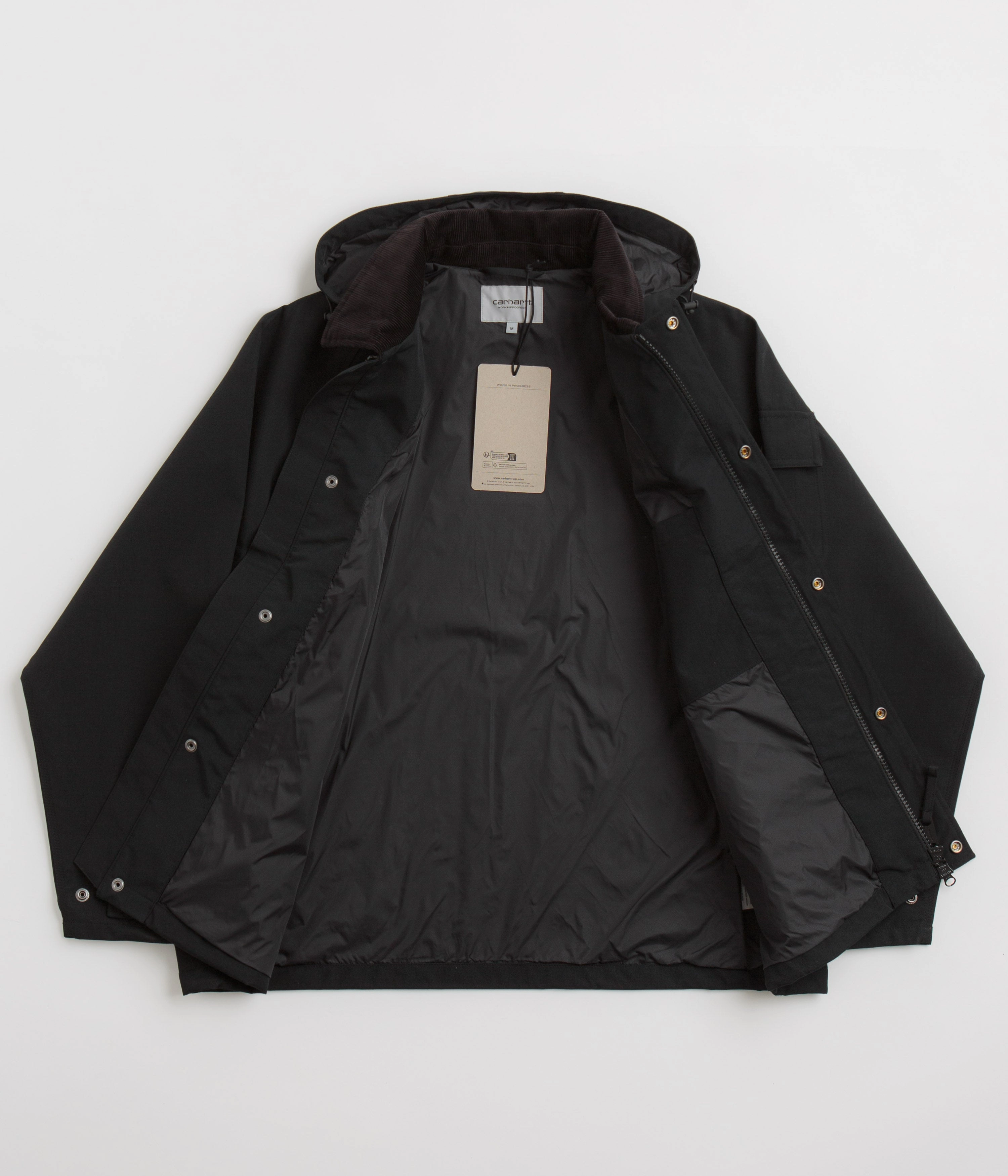 Carhartt Clarton Jacket - Black / Black Wind Resistant Lining On The Go