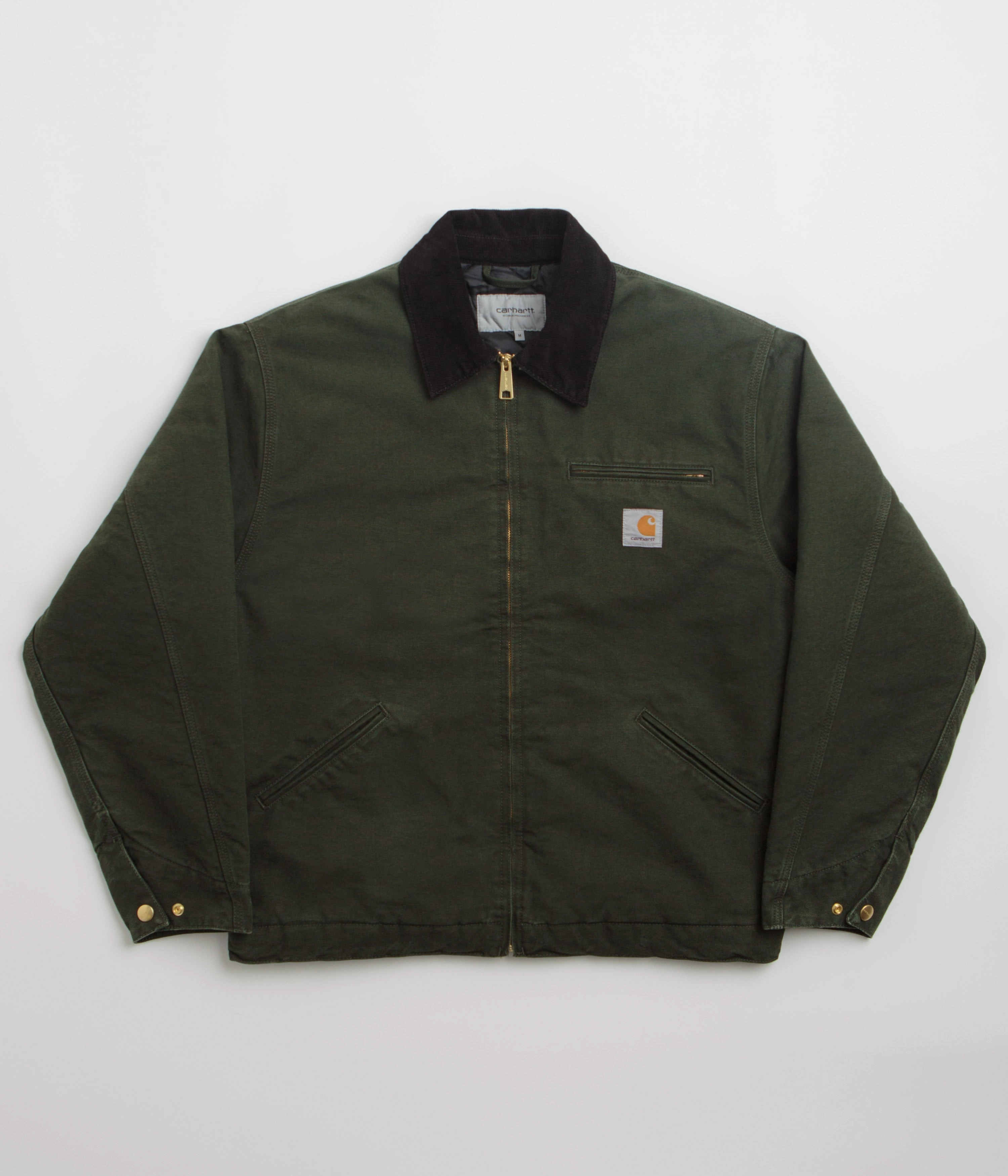 Carhartt OG Detroit Jacket - Olive / Black Stone Canvas Flexible Comfort