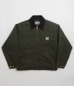 Carhartt OG Detroit Jacket - Olive / Black Stone Canvas Flexible Comfort