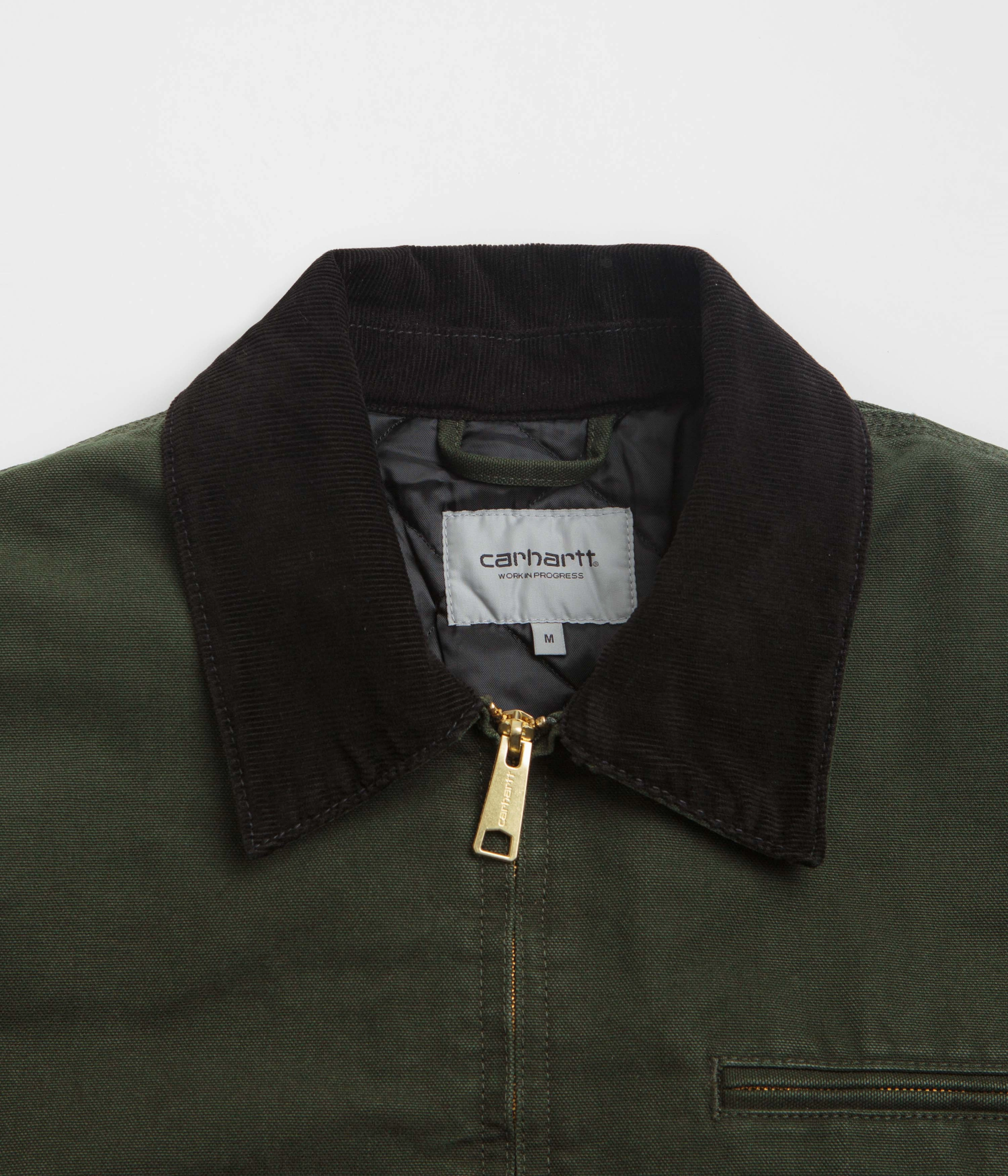 RubberizedTrim Carhartt OG Detroit Jacket - Olive / Black Stone Canvas