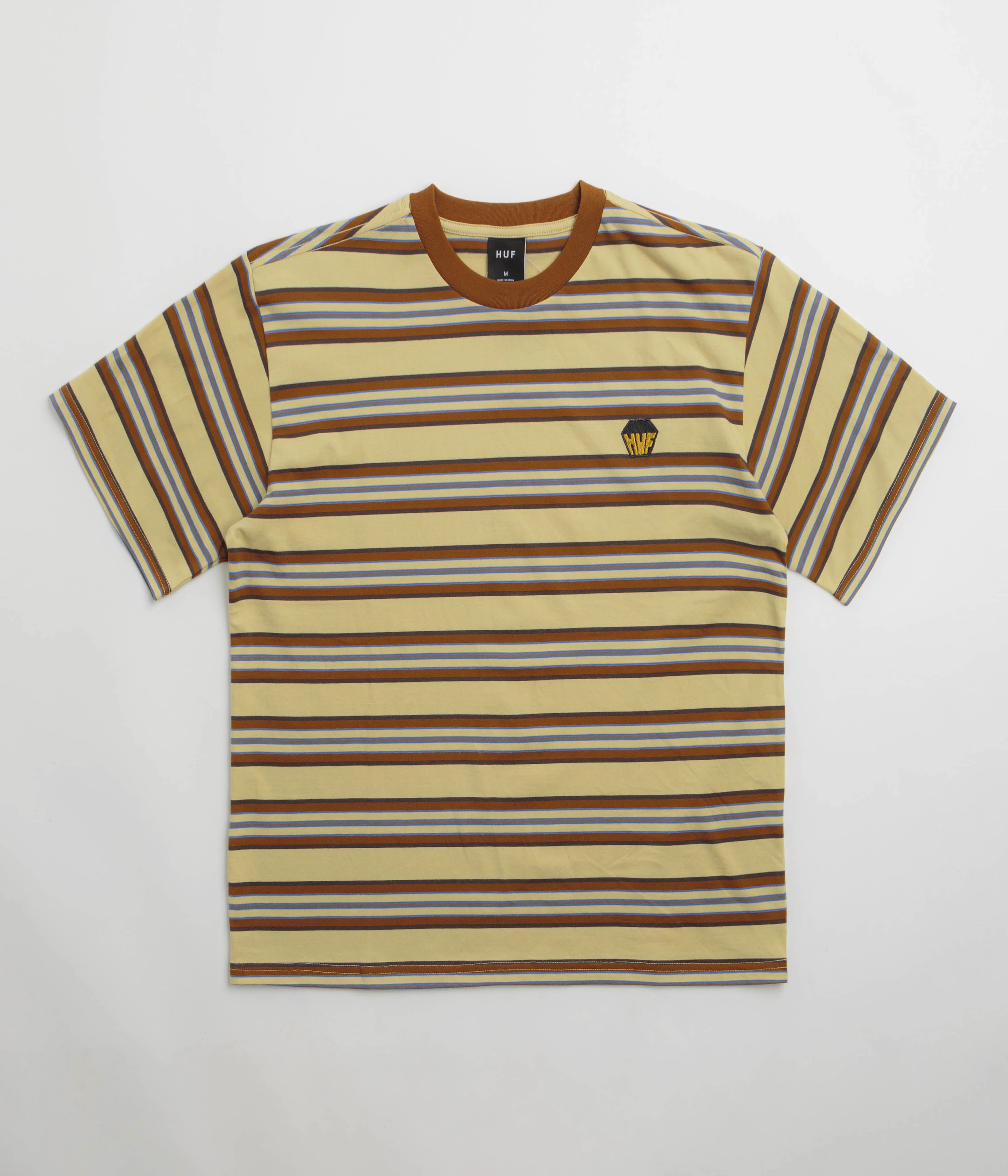 Timeless Look Wear Pastel color HUF Big Block Stripe T-Shirt - Clay