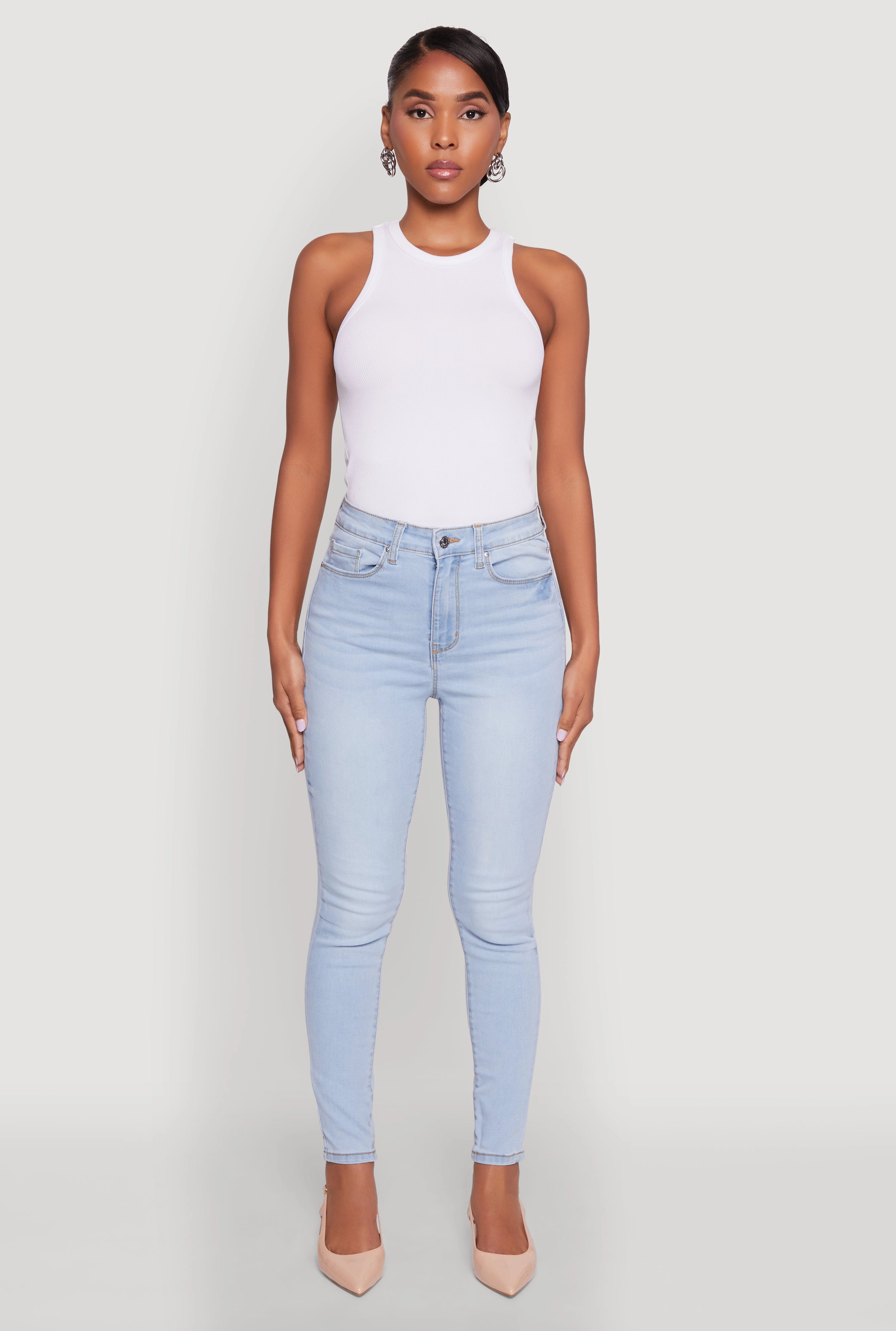 Unisex Wear Elegant Vintage Lover Everyday Ready WAX Basic Skinny Jeans