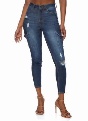 WAX Cargo Pocket Skinny Jeans Ever Versatile Textured Versatile Shopping Day