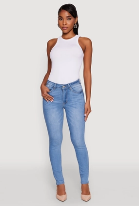 WAX Five Pocket Solid Skinny Jeans Functional Fit