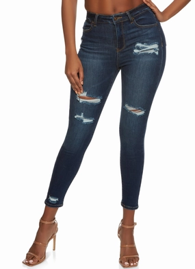 Holiday Vibes High Quality Work Meeting Beach Day WAX High Waisted Distressed Skinny Jeans