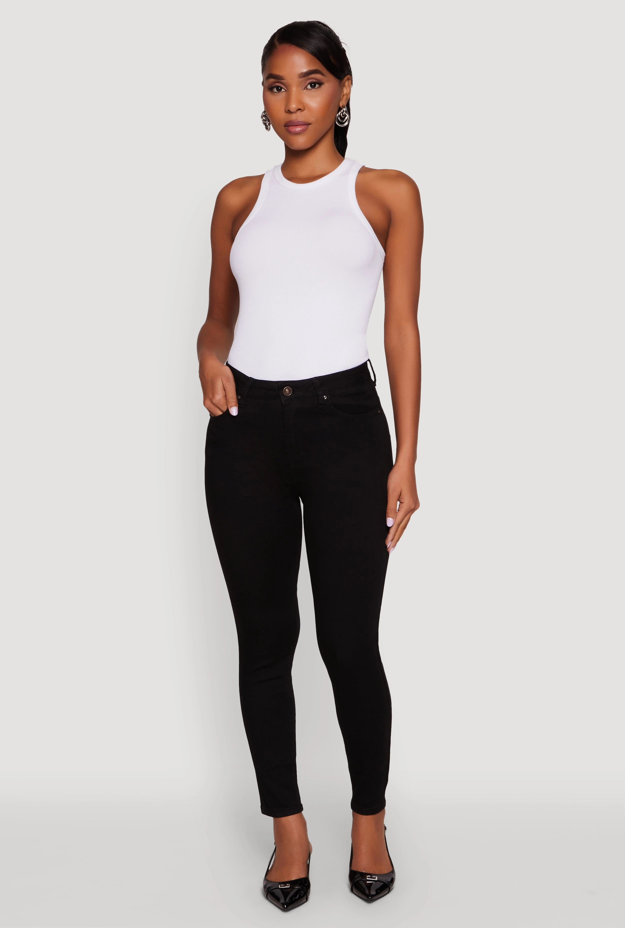 WAX Solid High Waisted Skinny Jeans Weekend Style Vibrant Trendy