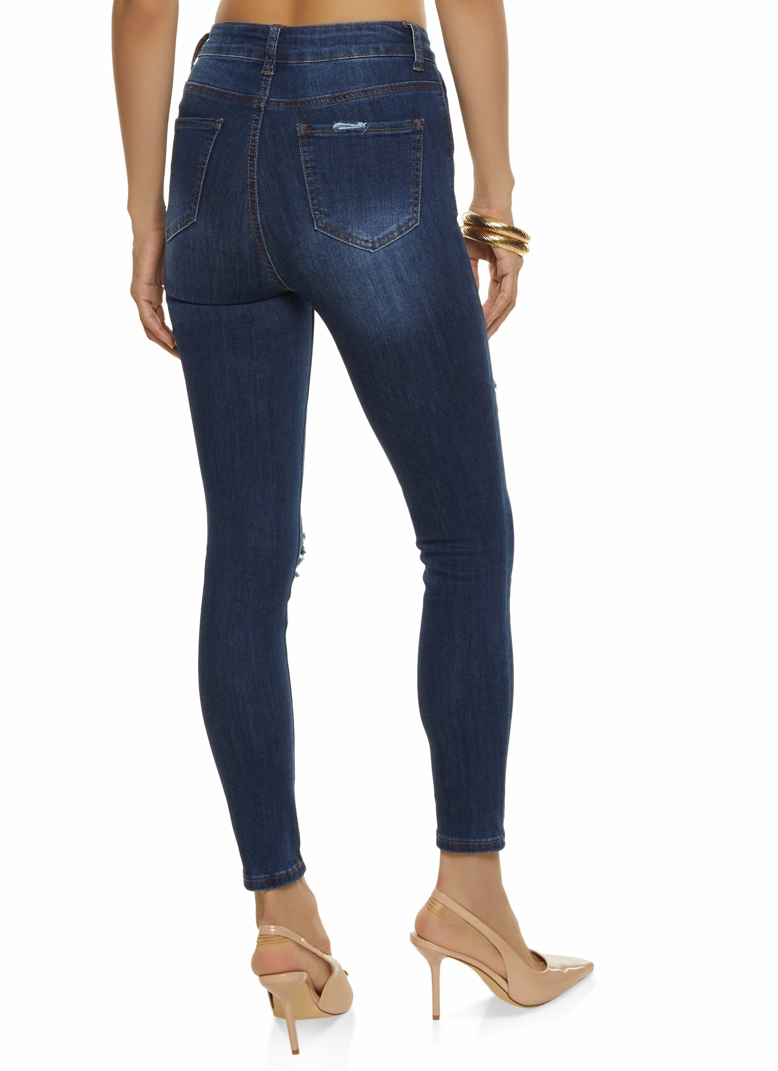 WAX Stretch Distressed High Rise Jeans Holiday Vibes Date Night Lightweight
