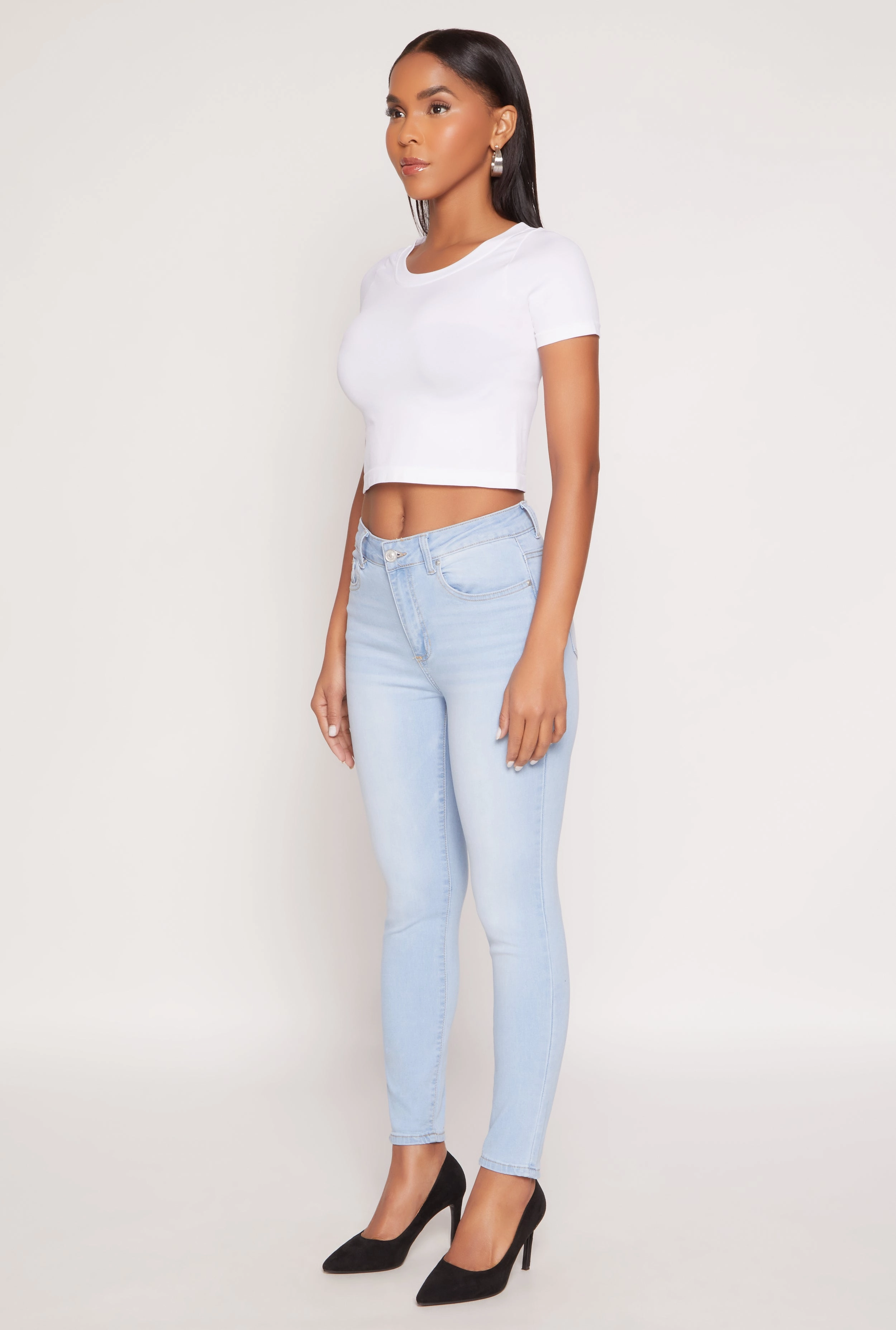 Affordable Durable WAX Stretch High Waisted Skinny Jeans
