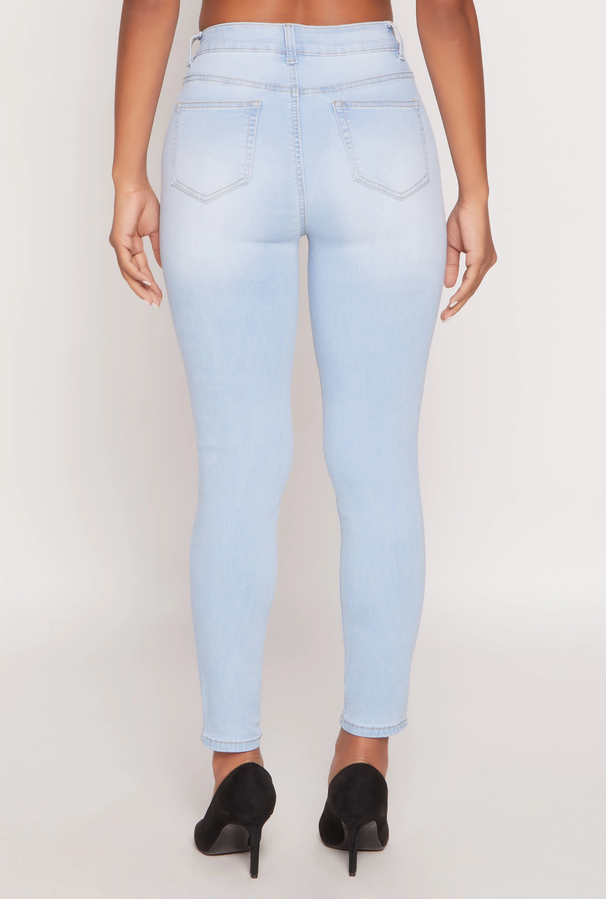 WAX Stretch High Waisted Skinny Jeans Stretch Road Trip Brunch Outfit